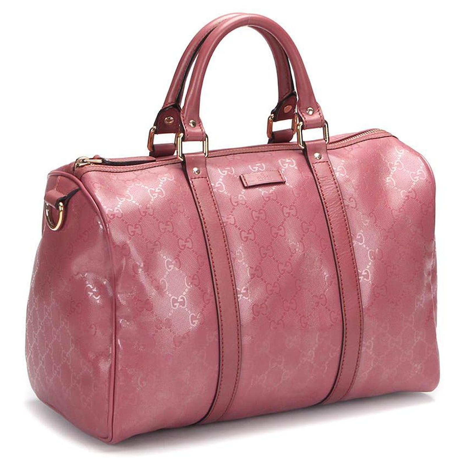 Gucci GG Imprime Joy Boston Bag in pink Coated/Waterproof canvas Cloth  ref.391694 - Joli Closet