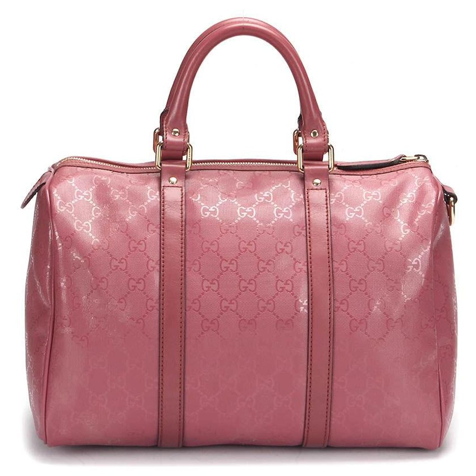 Gucci GG Imprime Joy Boston Bag in pink Coated/Waterproof canvas Cloth  ref.391694 - Joli Closet