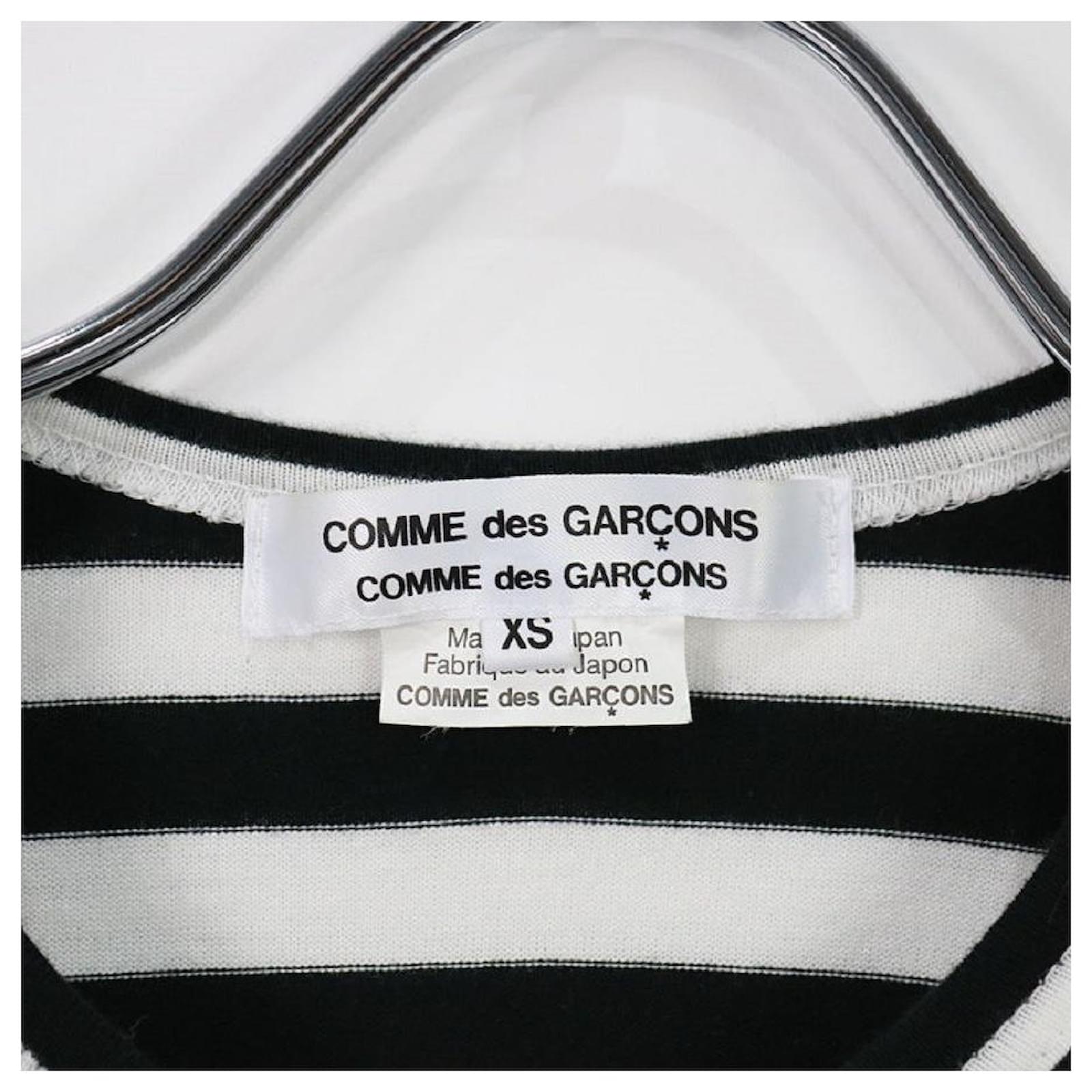 Used COMME des GARCONS 2019SS Pocket deformed border long sleeve T shirt XS Black Ladies Cotton ref.391751 Joli Closet