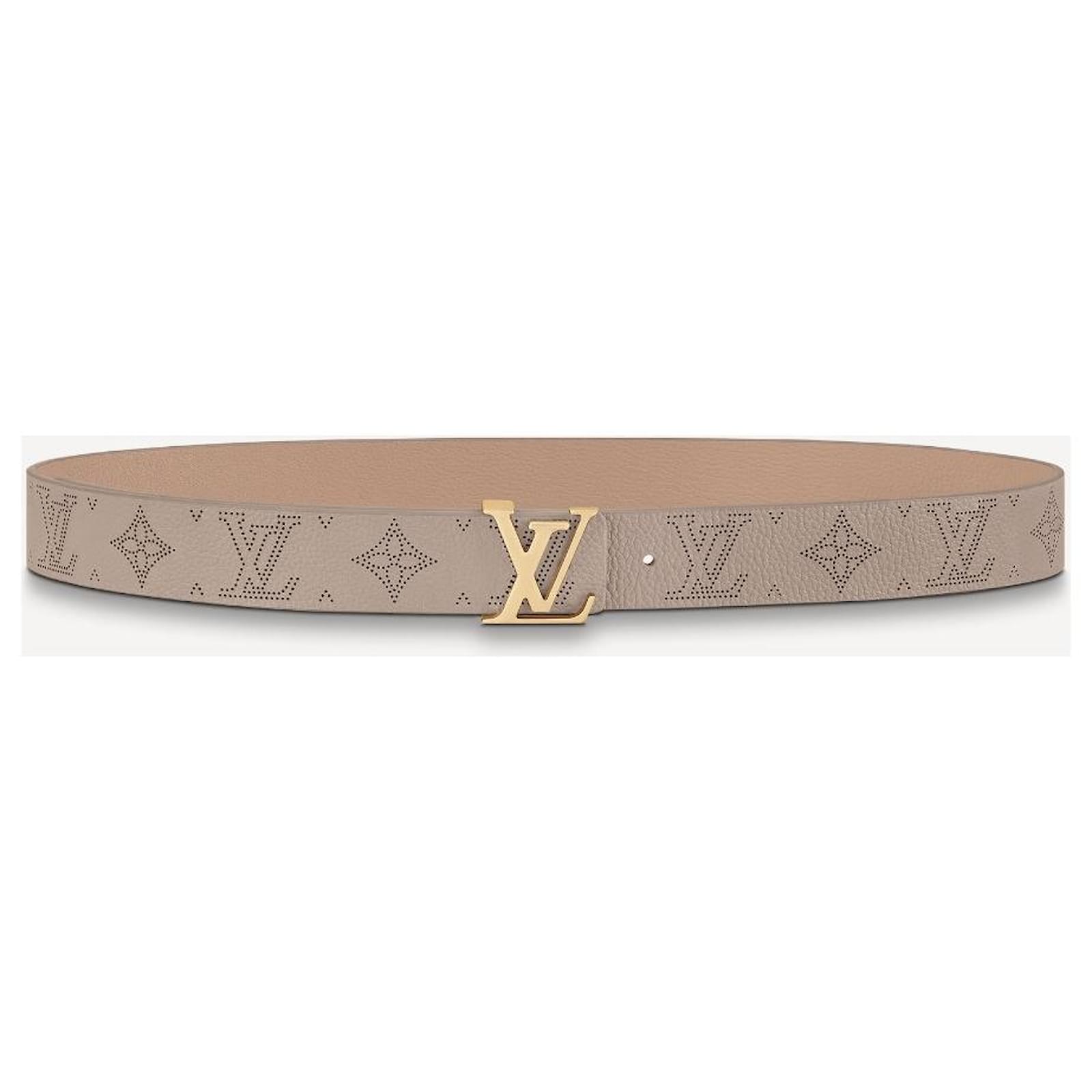 Louis Vuitton LV belt Iconic Mahina Beige Leather ref.392057 - Joli Closet