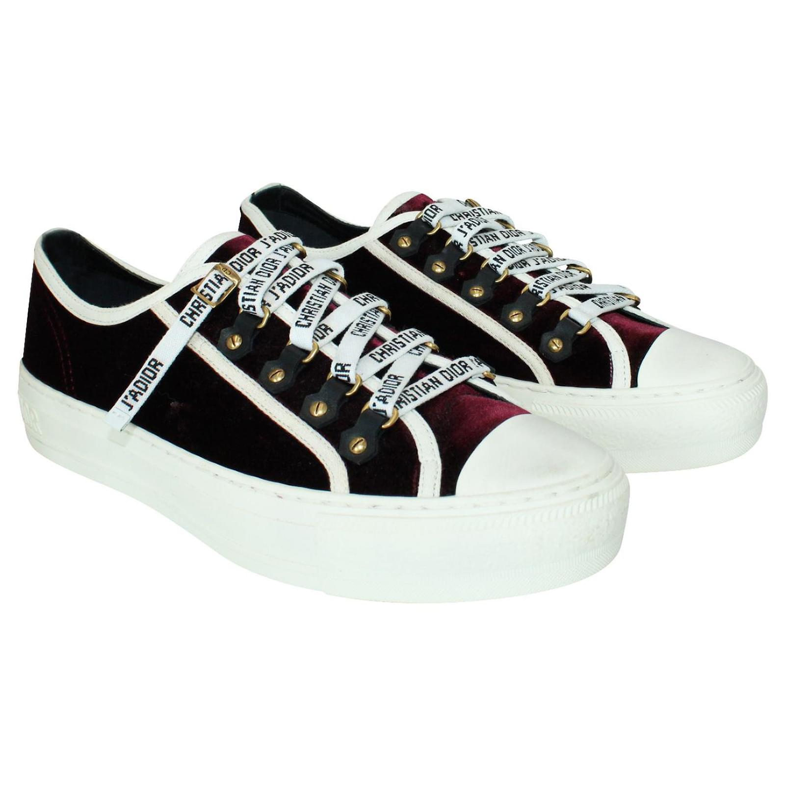 Burgundy Velvet Walk'n'Dior Low Top 