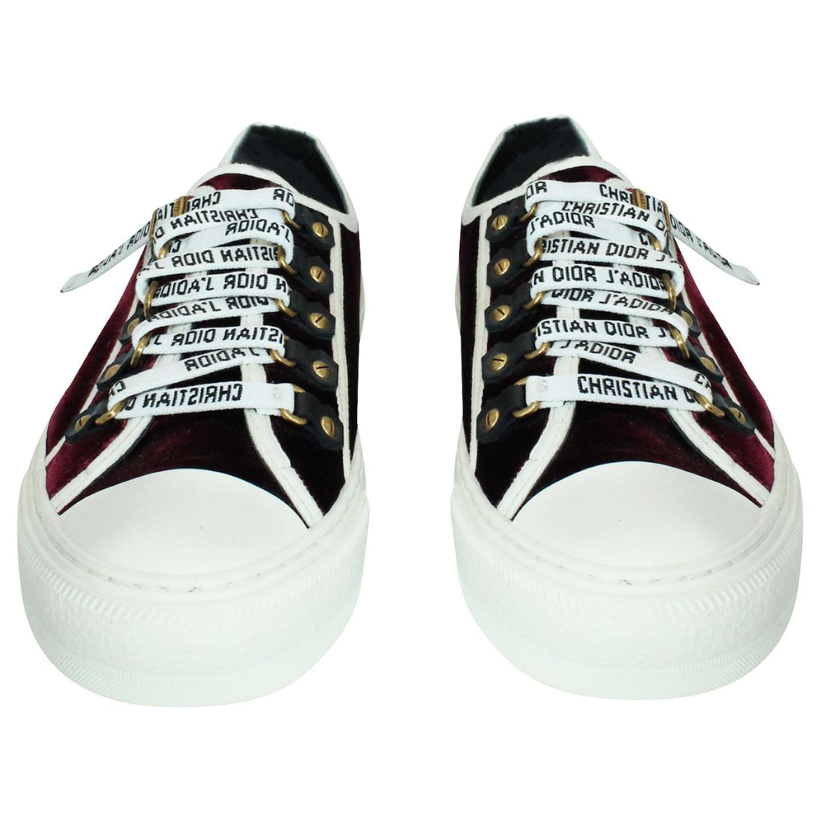 Burgundy Velvet Walk'n'Dior Low Top 