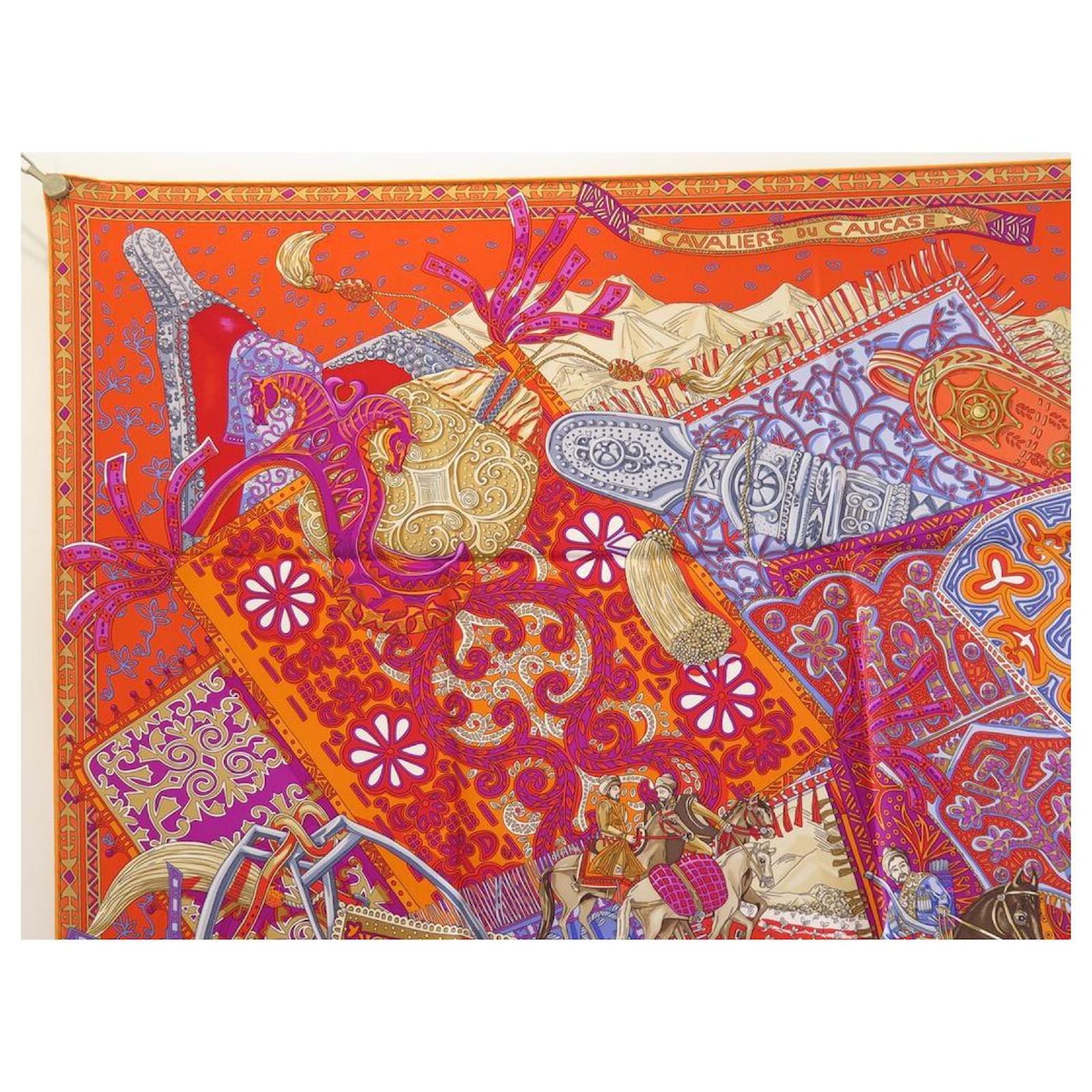 Hermès NEW FOULARD HERMES CAVALIERS DU CAUCASE FAIVRE SQUARE 90 SILK ...