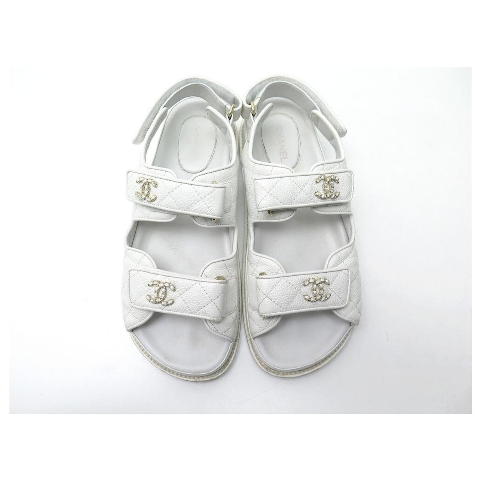 Chanel Sandals G39918 X01000 0S945, White, 35