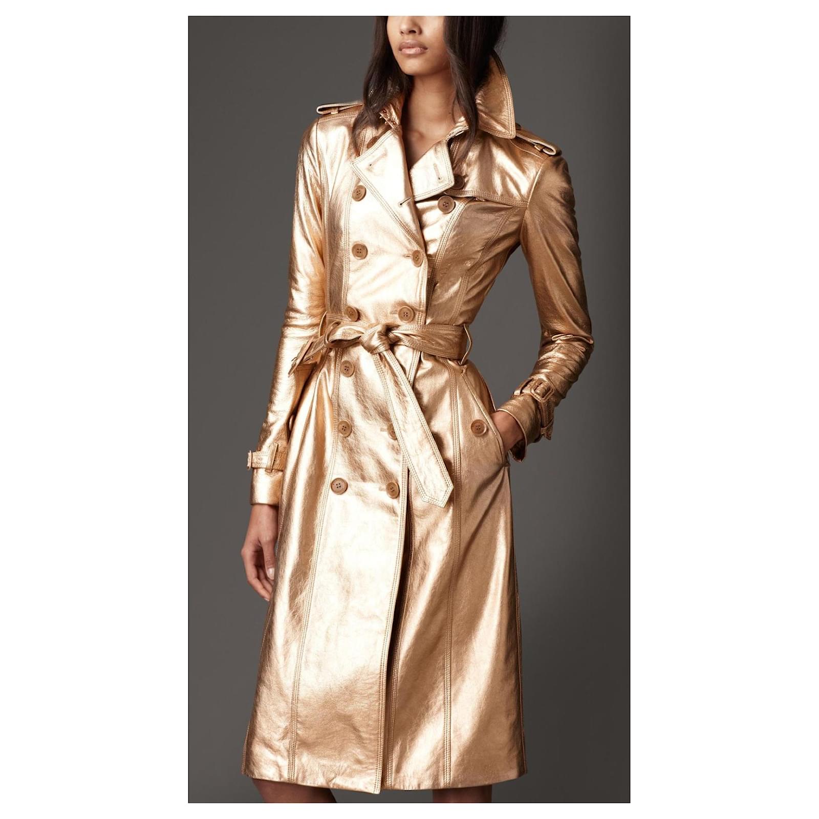 Burberry prorsum gold metallic hotsell trench coat