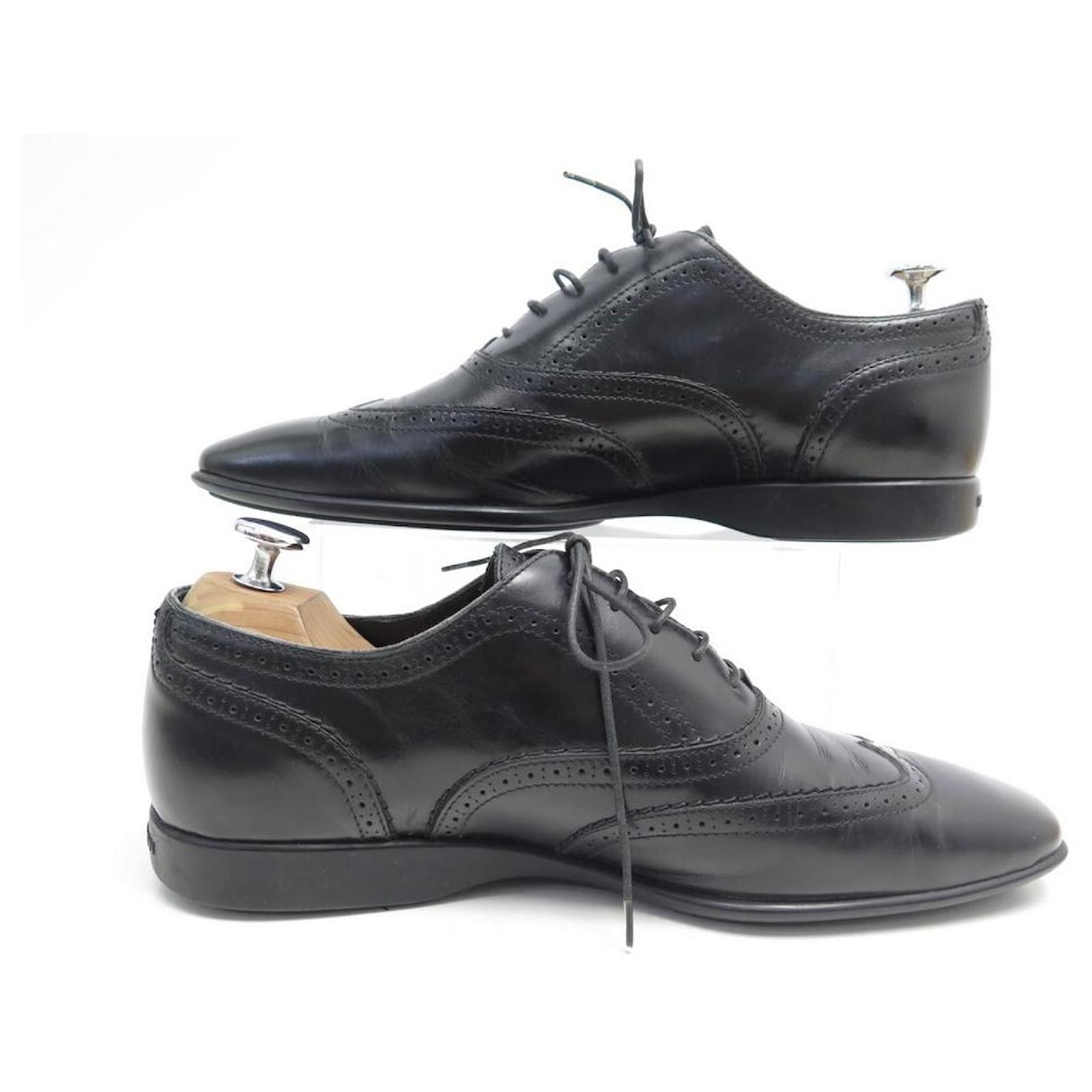 LOUIS VUITTON RICHELIEU SHOES WITH FLOWER TOE 7.5 41.5 BLACK