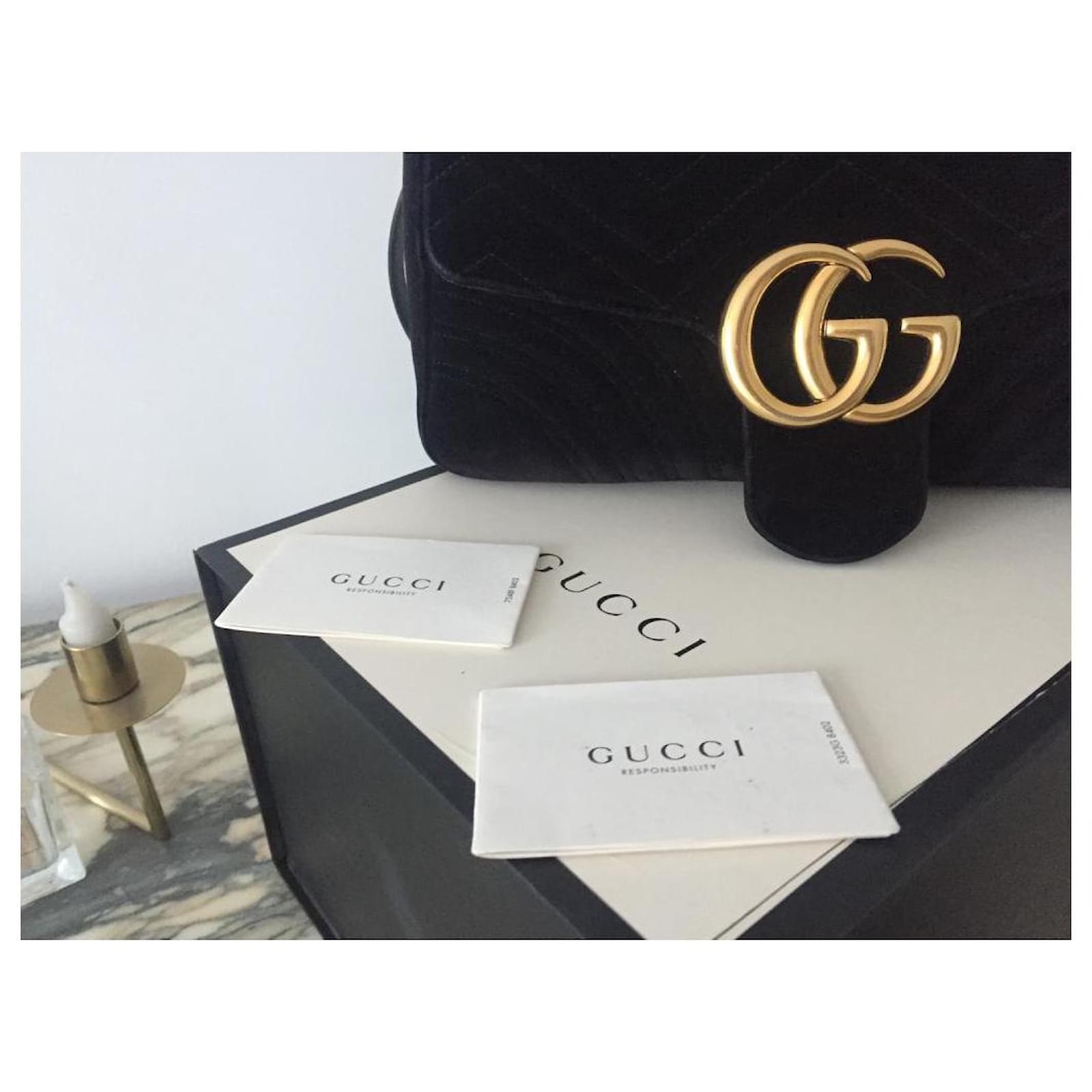 Forstærker fure indsats Marmont Gucci Handbags Black Suede ref.393503 - Joli Closet