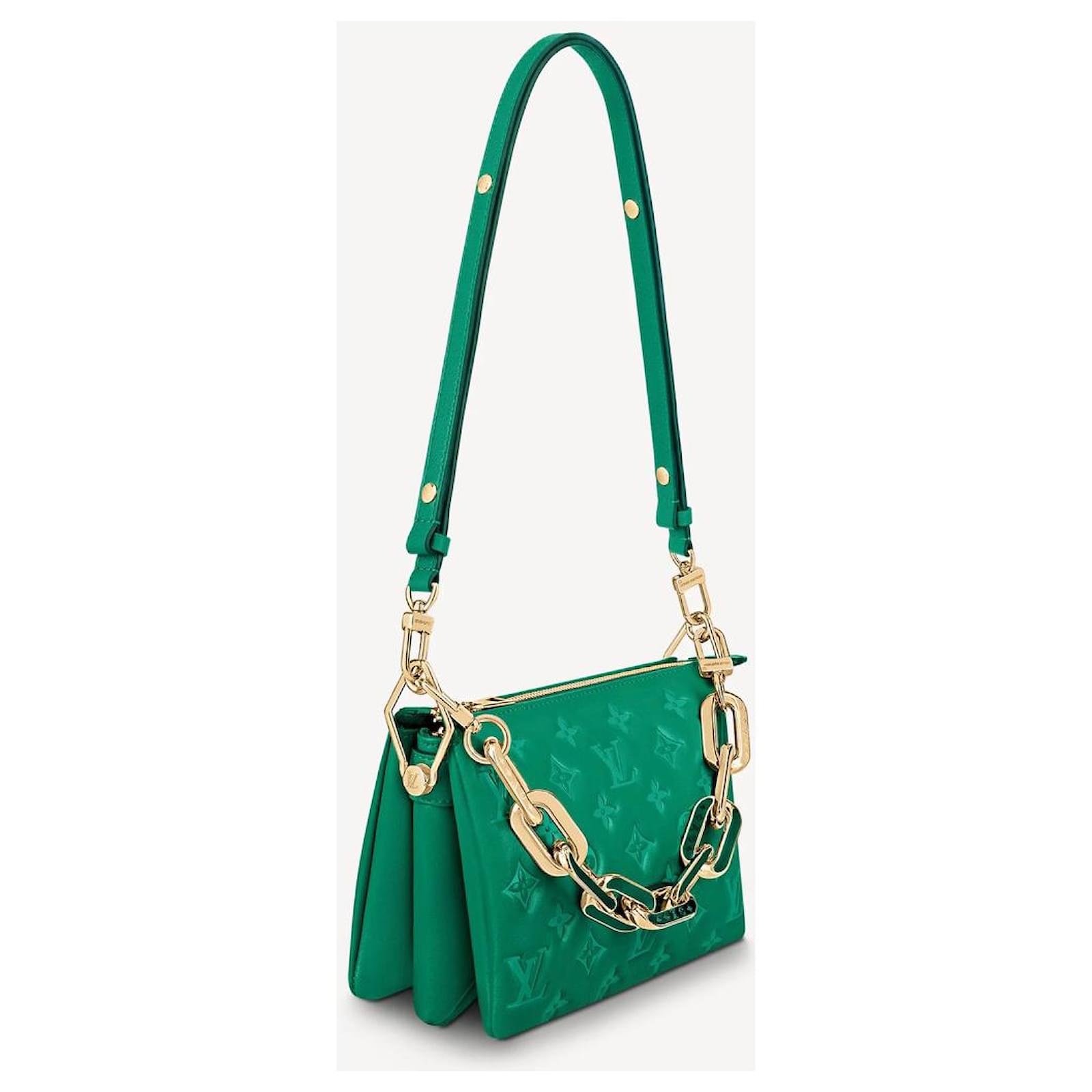 Coussin leather handbag Louis Vuitton Green in Leather  28004217