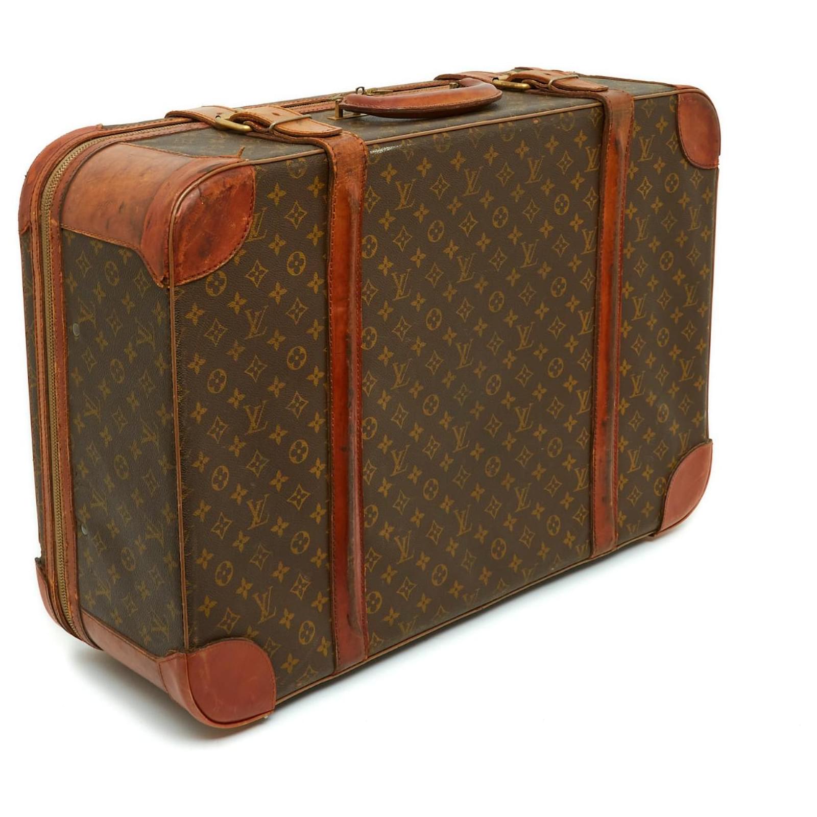 Louis Vuitton 1980's vintage suitcase Brown Leather Cloth ref