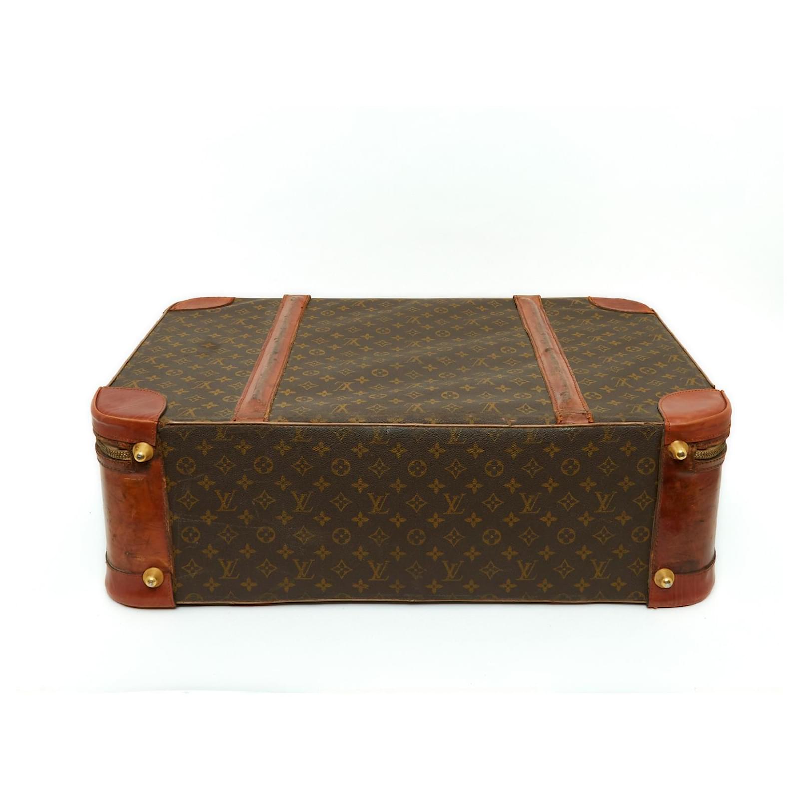 Louis Vuitton 1980's vintage suitcase Brown Leather Cloth ref.394009 - Joli  Closet