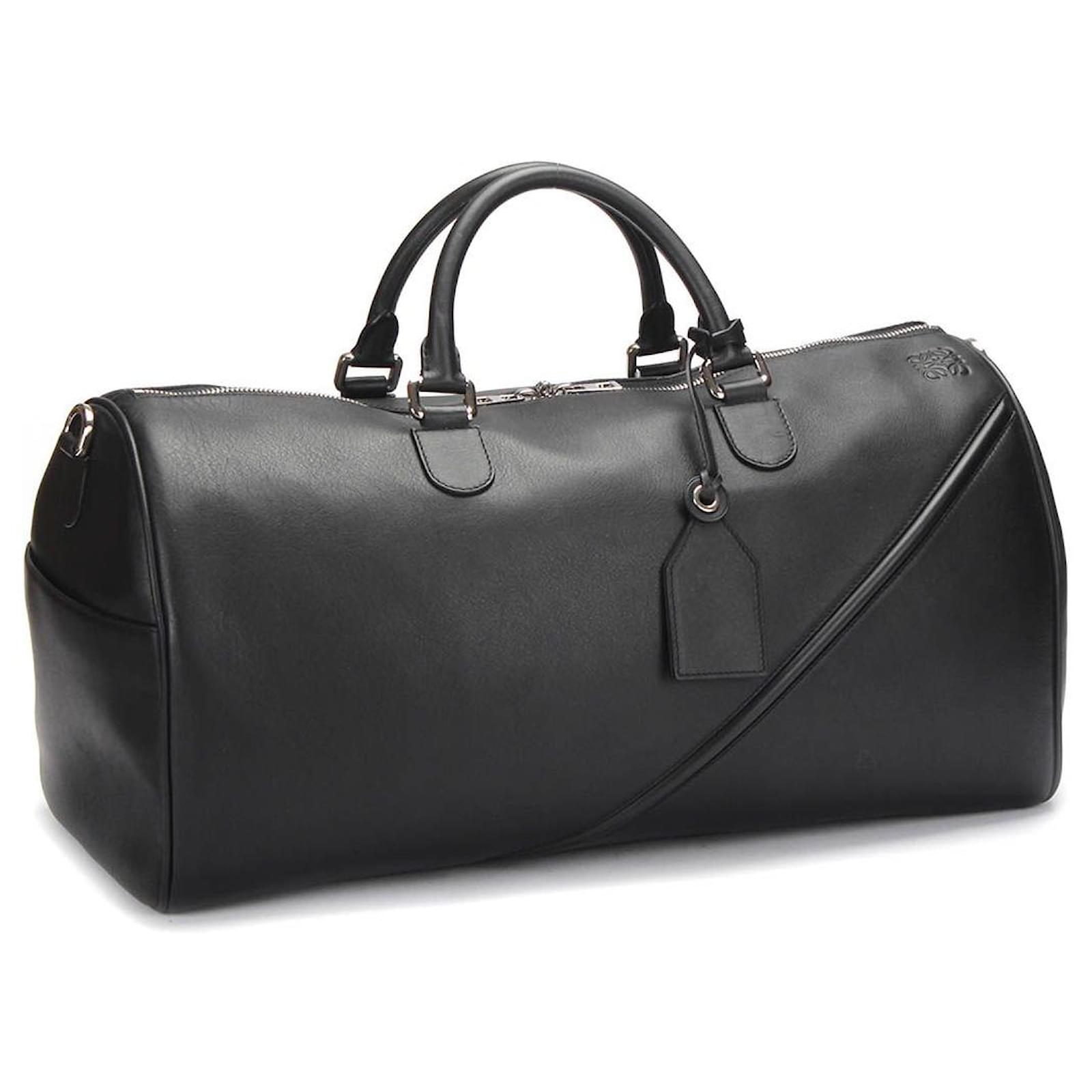 Loewe Leather Duffle 51 Bag in black calf leather leather