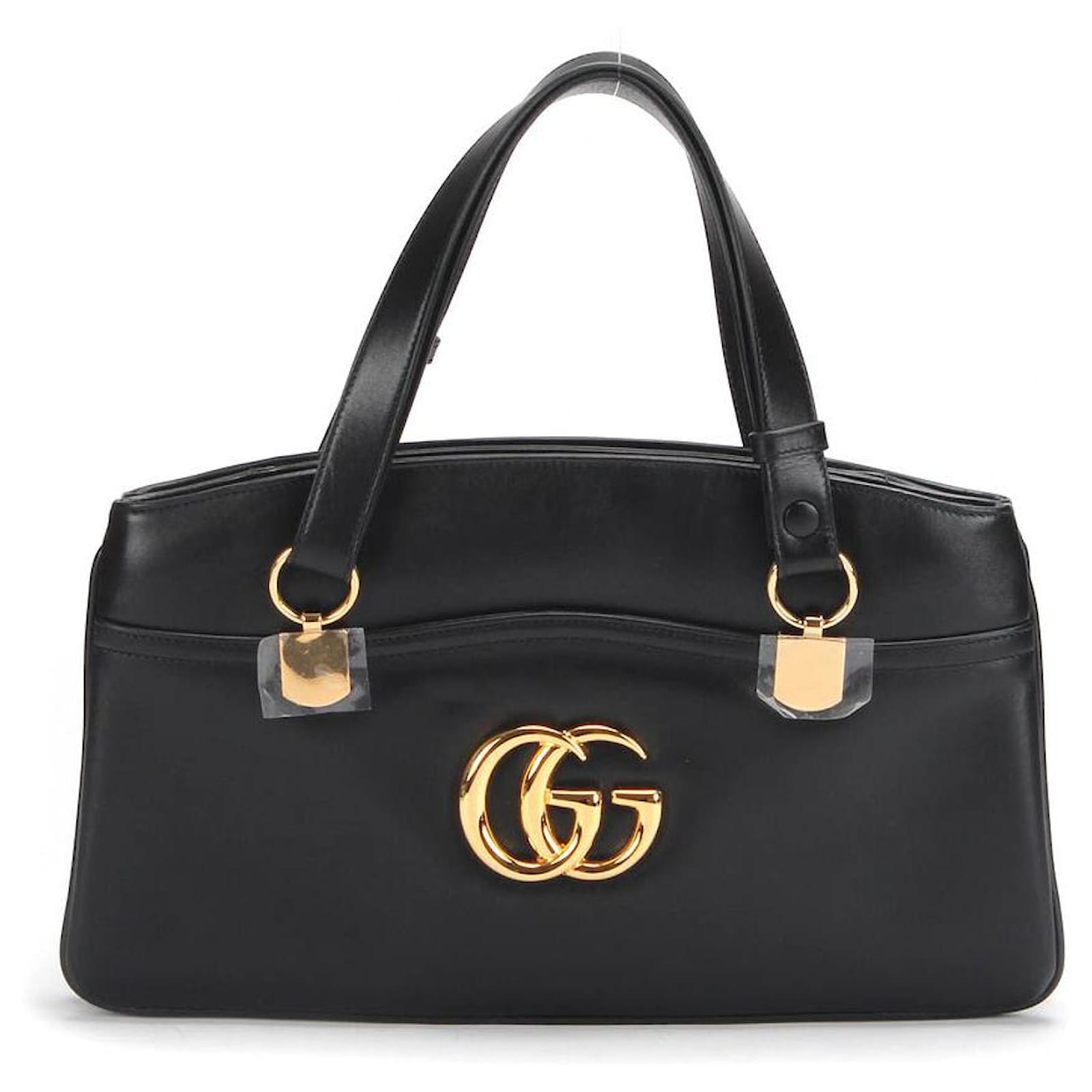 Gucci Large Arli Top Handle Bag in black calf leather leather ref