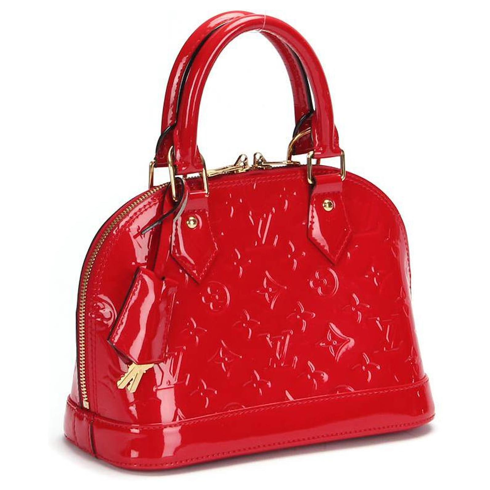 Alma bb patent leather handbag Louis Vuitton Red in Patent leather -  36555220