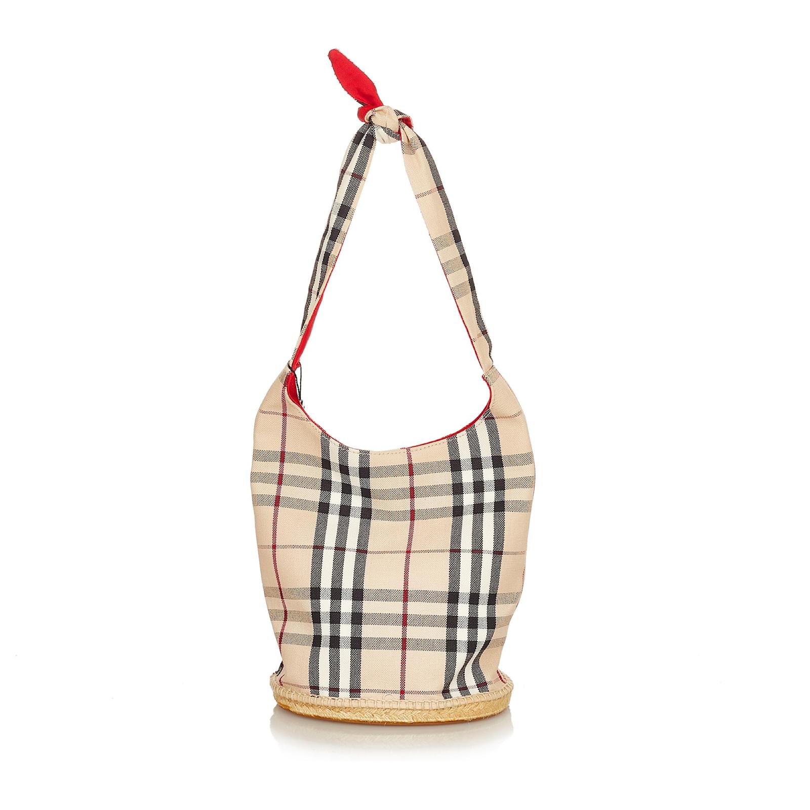 Burberry Brown House Check Canvas Bucket Bag Multiple colors Beige Cloth  Cloth ref.394169 - Joli Closet