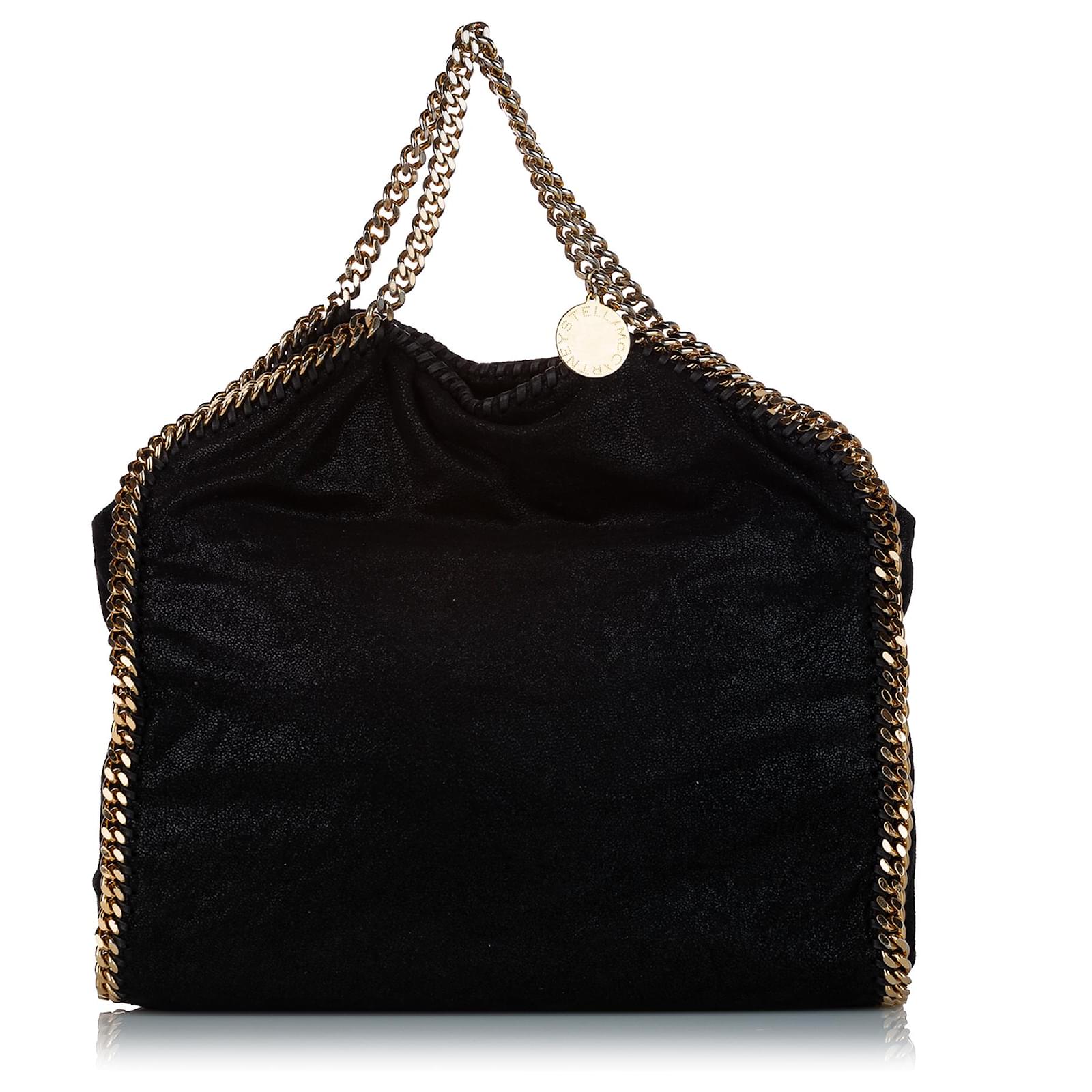 Stella McCartney Falabella Three Chain Faux Fur Bag in Black