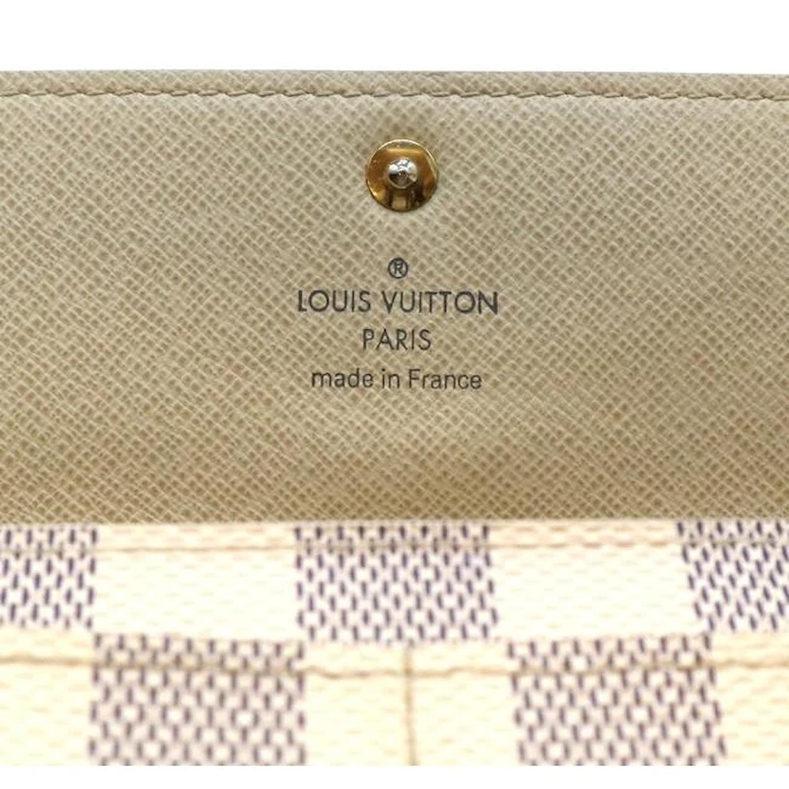 Louis Vuitton Damier Azur Sarah Long Wallet White Leather ref.394835 - Joli  Closet