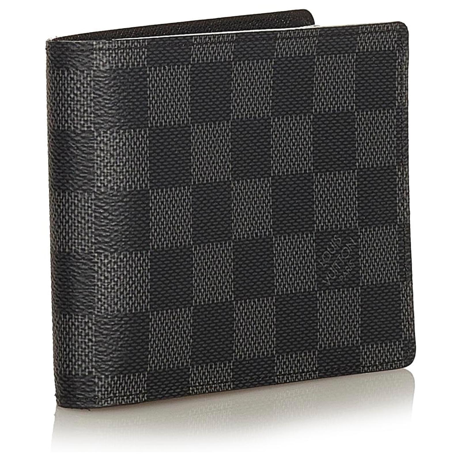 Louis Vuitton Black Damier Graphite Florin Wallet Grey Cloth ref.395117 ...