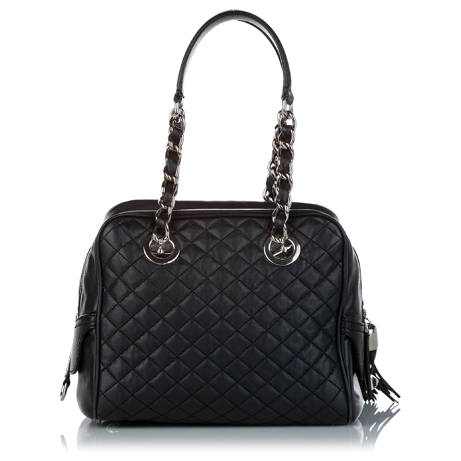 Dolce & Gabbana Sac ?� bandouli?�re en cuir matelass?� noir Dolce&Gabbana Veau fa?�on poulain ref 