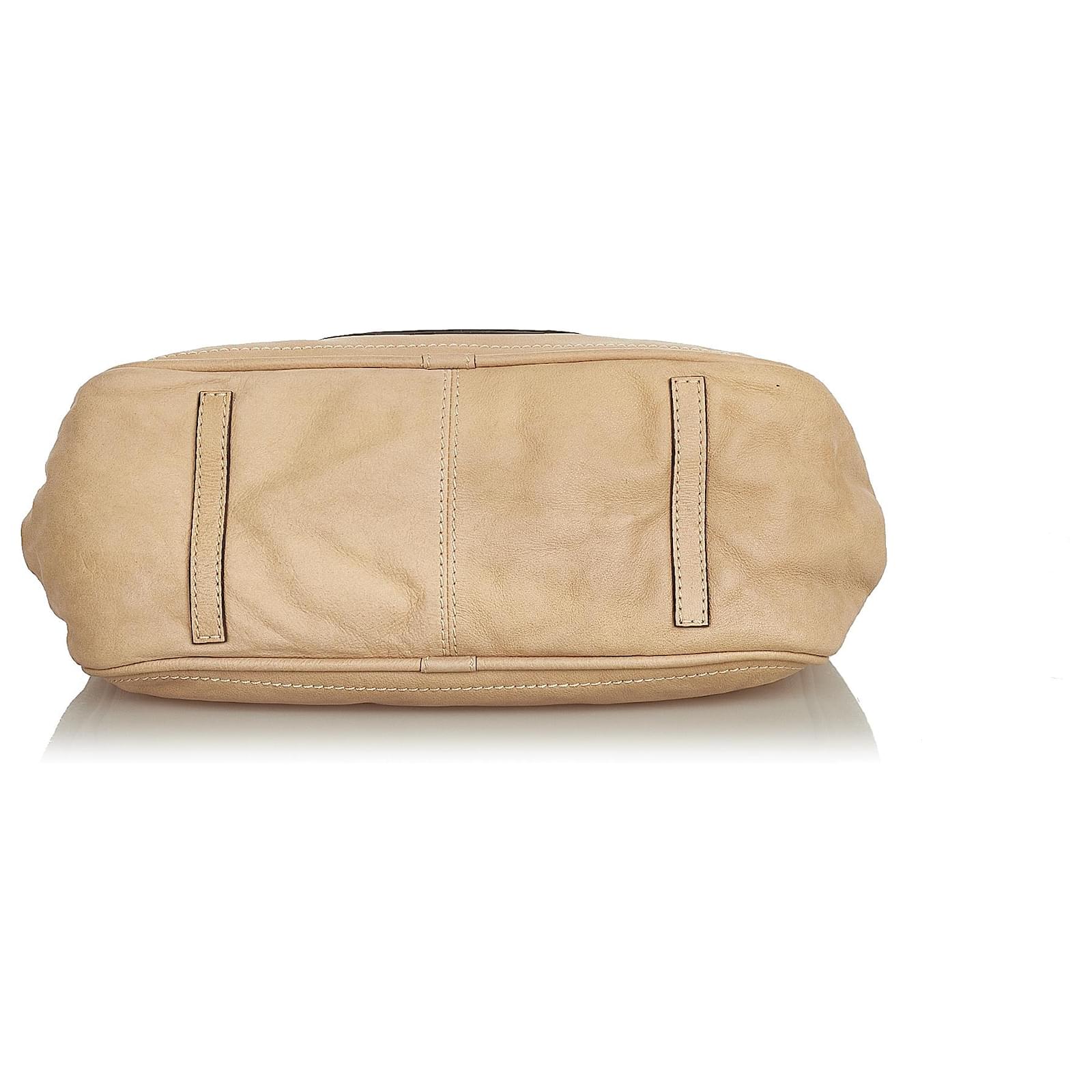 Loewe Brown Leather Shoulder Bag Beige Pony-style calfskin ref.395155 ...