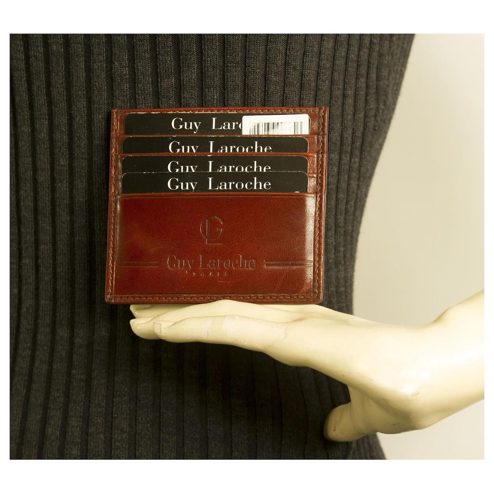 Guy Laroche Unisex Brown Leather Business Credit Card Holder New with Box  ref.395331 - Joli Closet