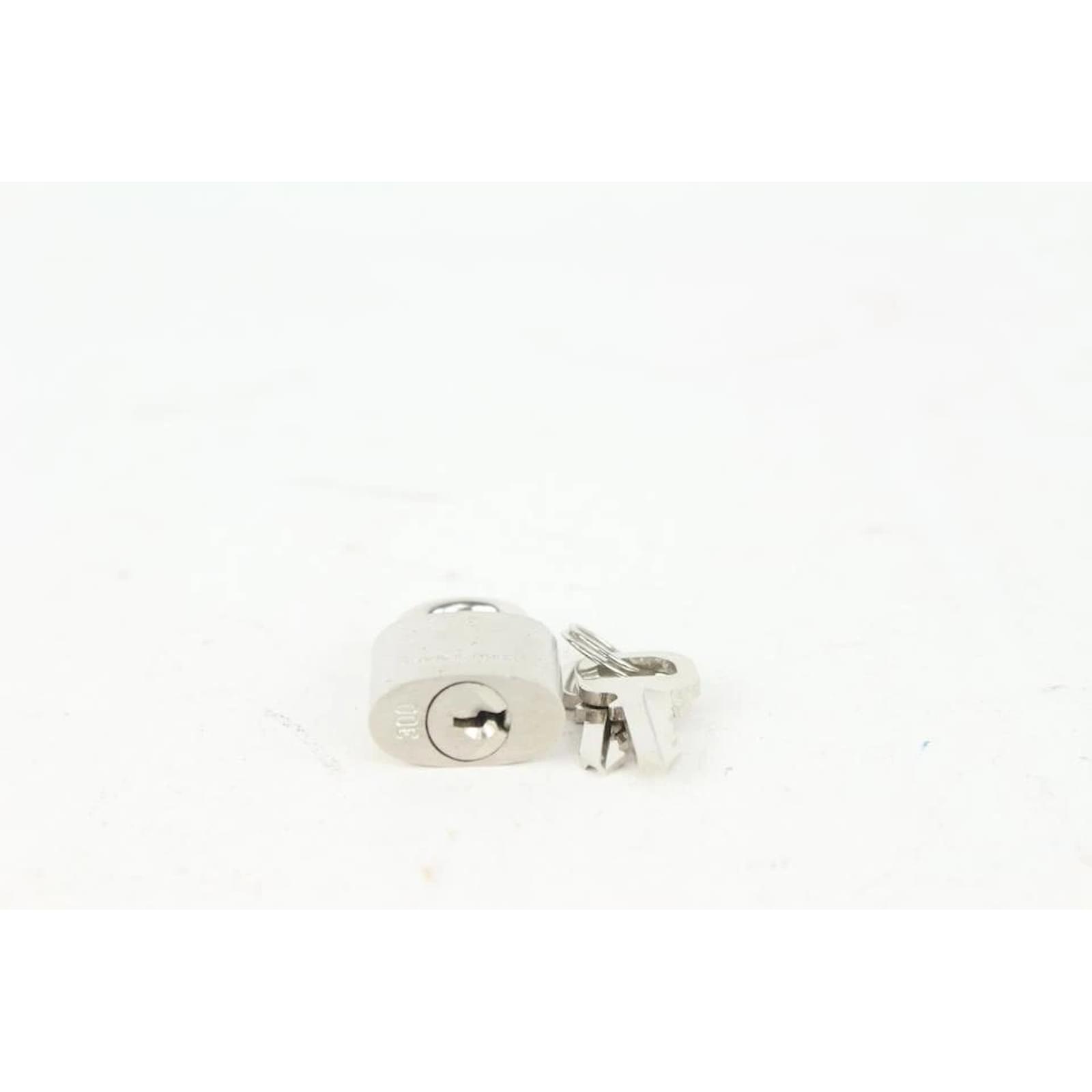 Louis Vuitton Brushed Silver LV Padlock and Key Lock Set ref.396188 - Joli  Closet