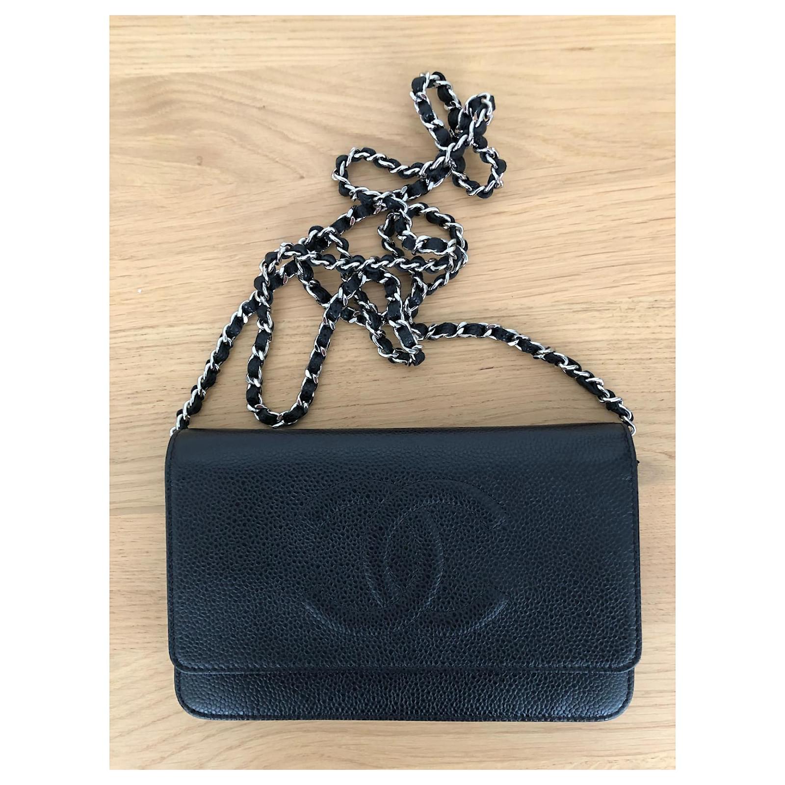 Chanel Timeless CC Wallet on chain Black Leather ref.396217 - Joli Closet
