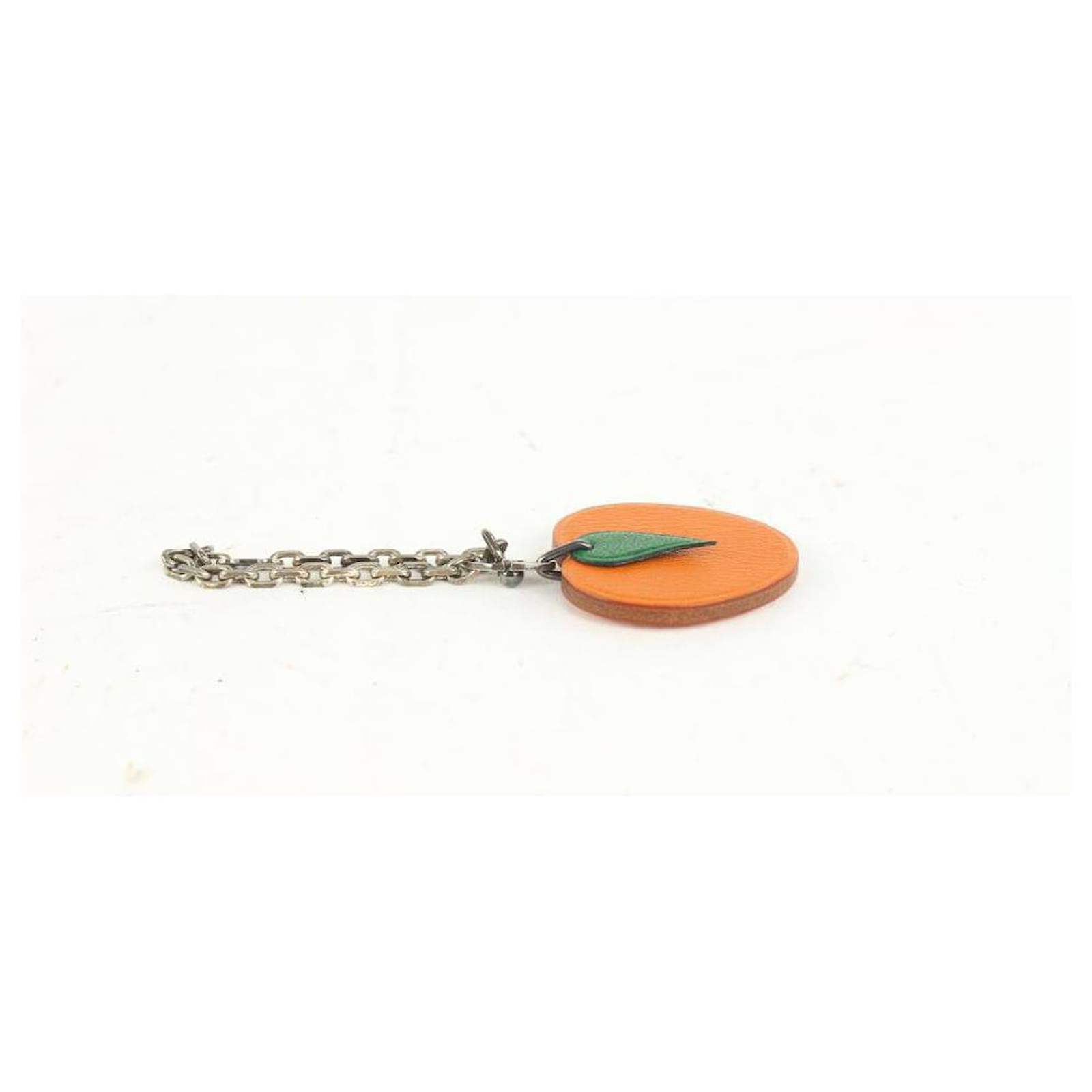 Autre Marque Obst Orange Taschenanhänger Schlüsselanhänger Leder