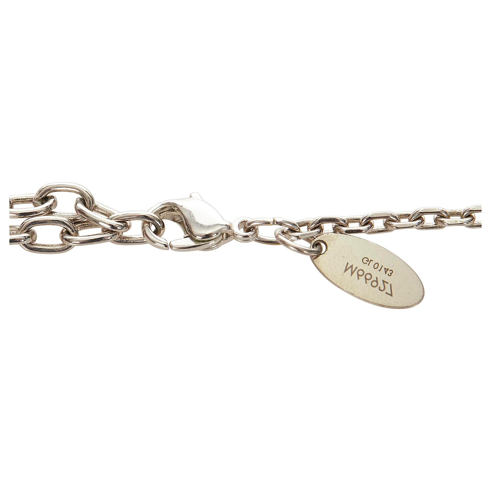 Louis Vuitton Silver Gamble Necklace Silvery Metal ref.396869