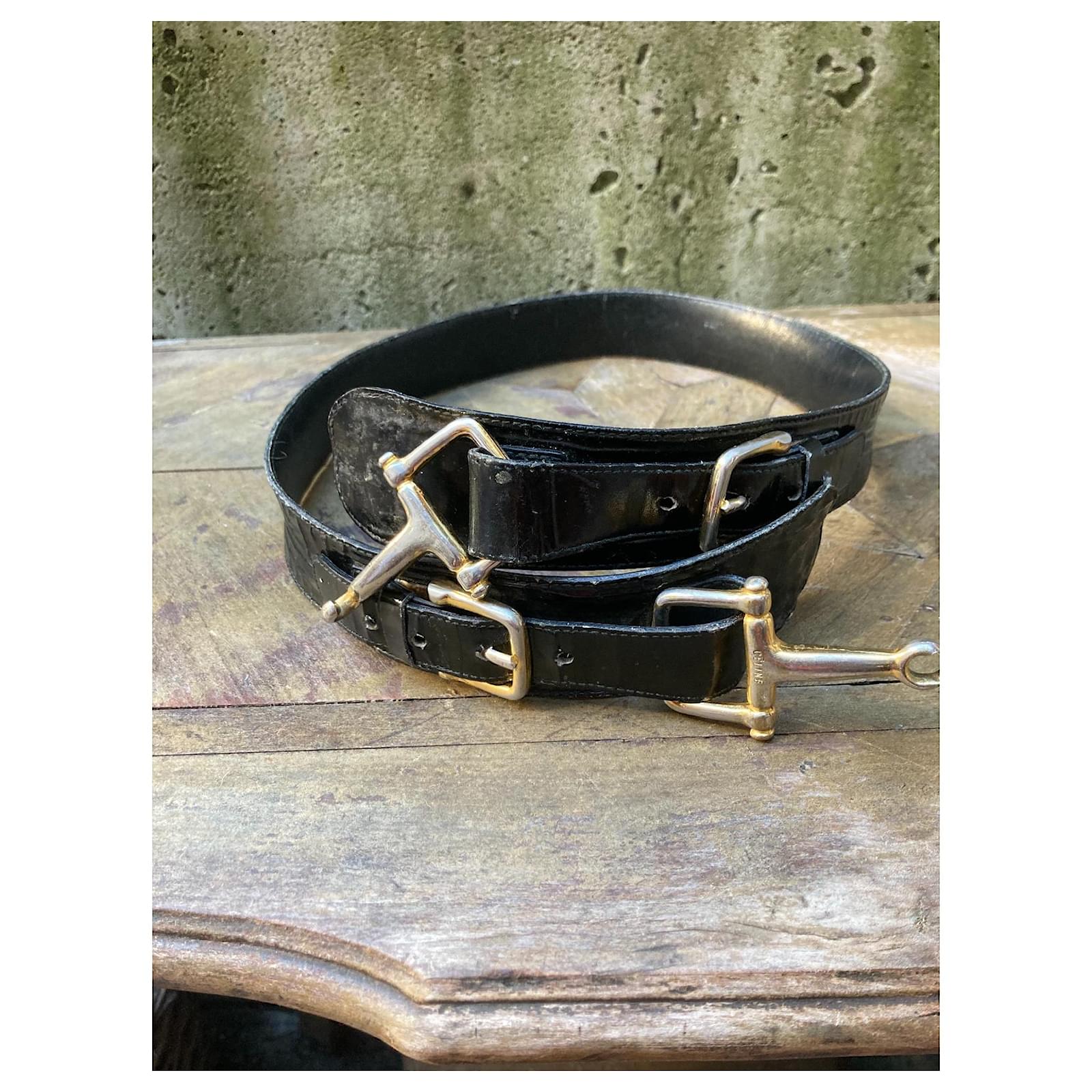 【美品】 CELINE vintage horse bit belt ARCHIVE - 1968 Documented Celine Dark Brown Horse Bit Belt