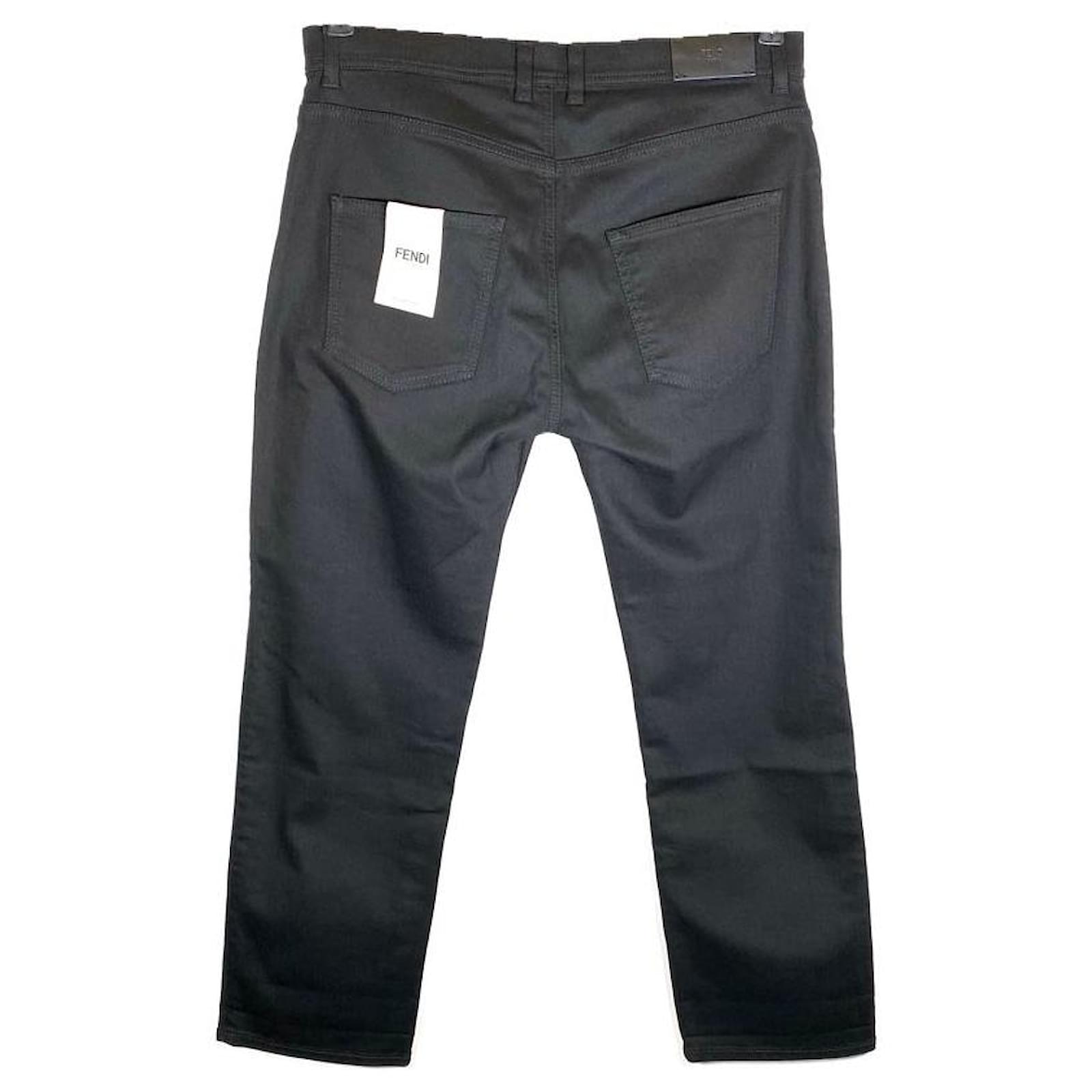 Fendi Karlito Boyfriend jeans in black cotton with Karl on pocket