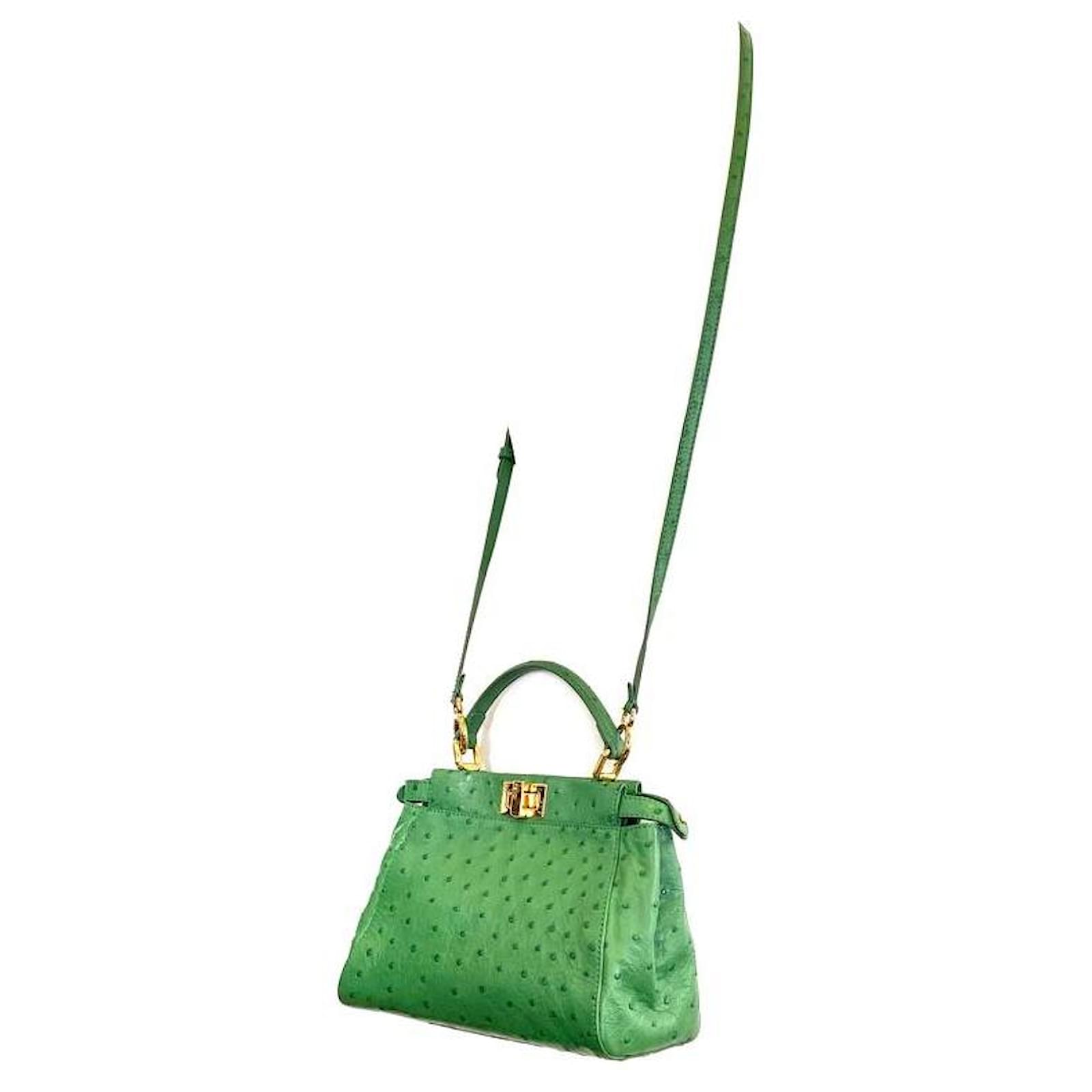 Exotic Bags  Fendi Womens Peekaboo Iconic Mini Green Ostrich Leather Bag >  All Philippines