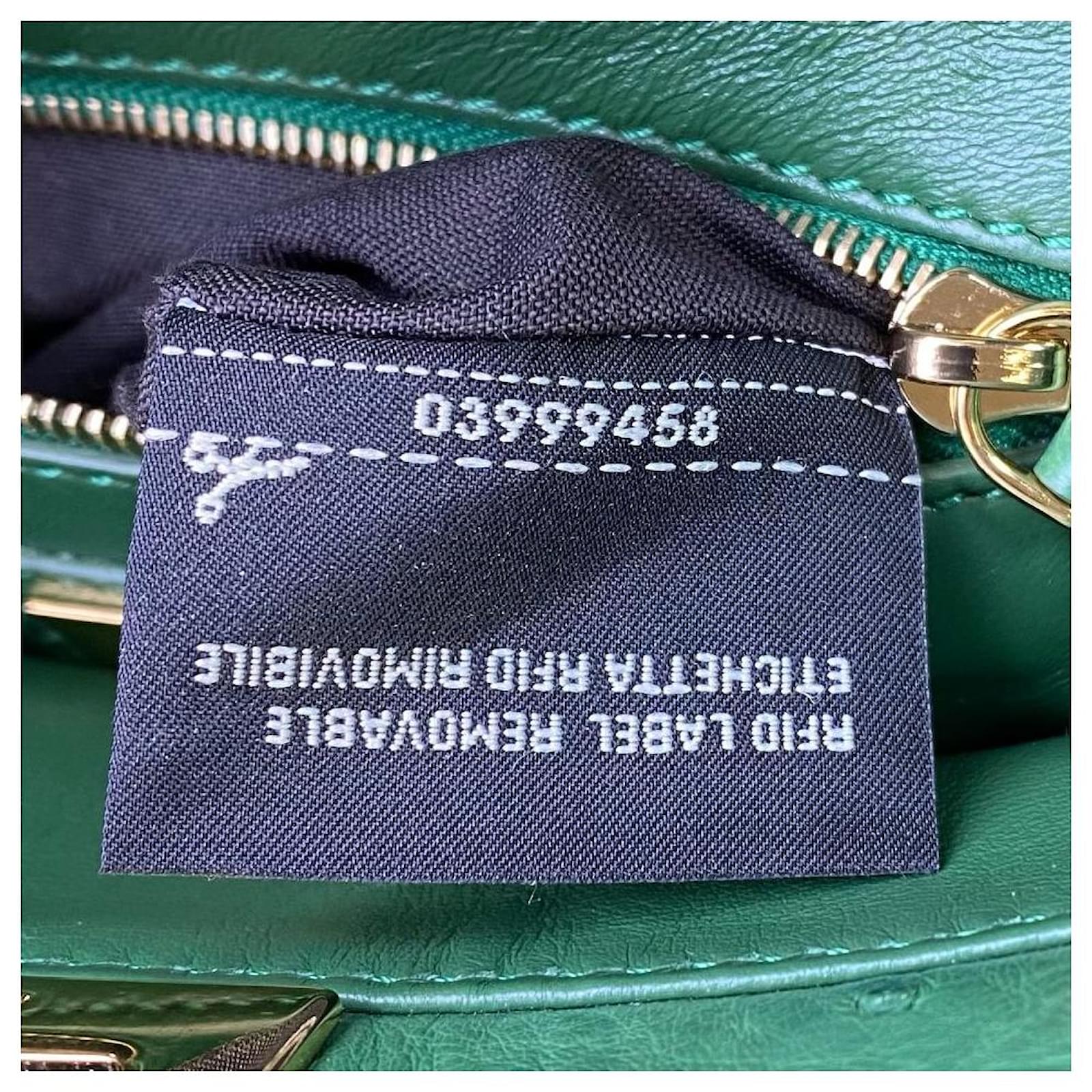 Peekaboo Mini - Acid green ostrich leather bag