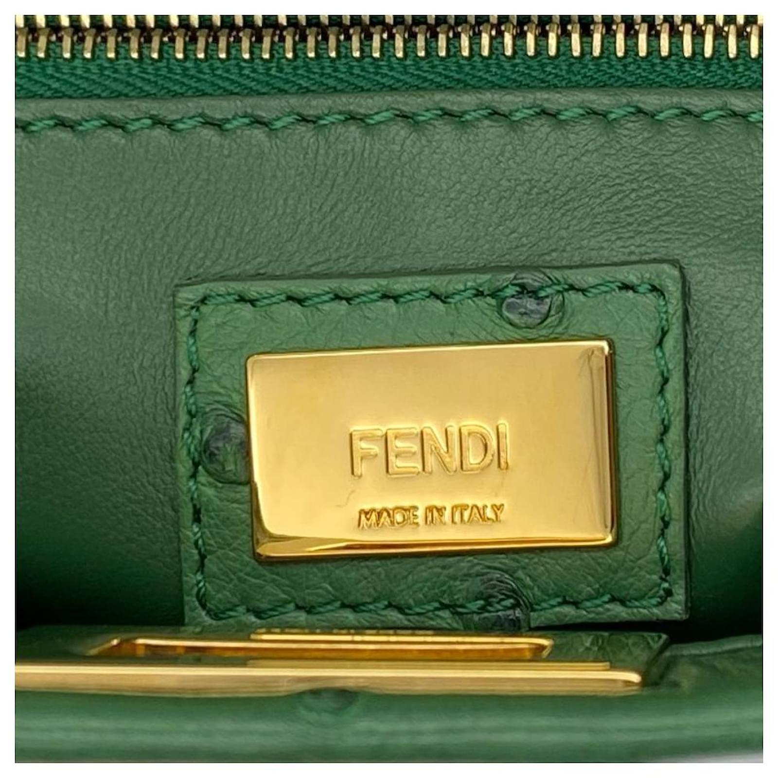 Exotic Bags  Fendi Womens Peekaboo Iconic Mini Green Ostrich Leather Bag >  All Philippines