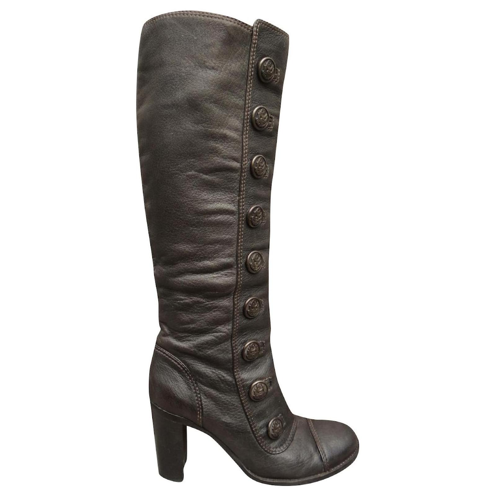 Dolce & Gabbana p boots 38 Dark brown Leather ref.398802 - Joli Closet