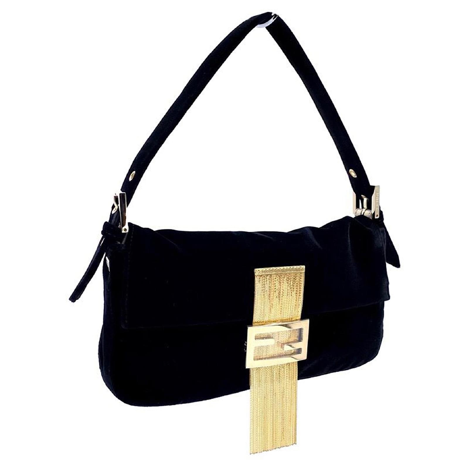 fendi black velvet bag