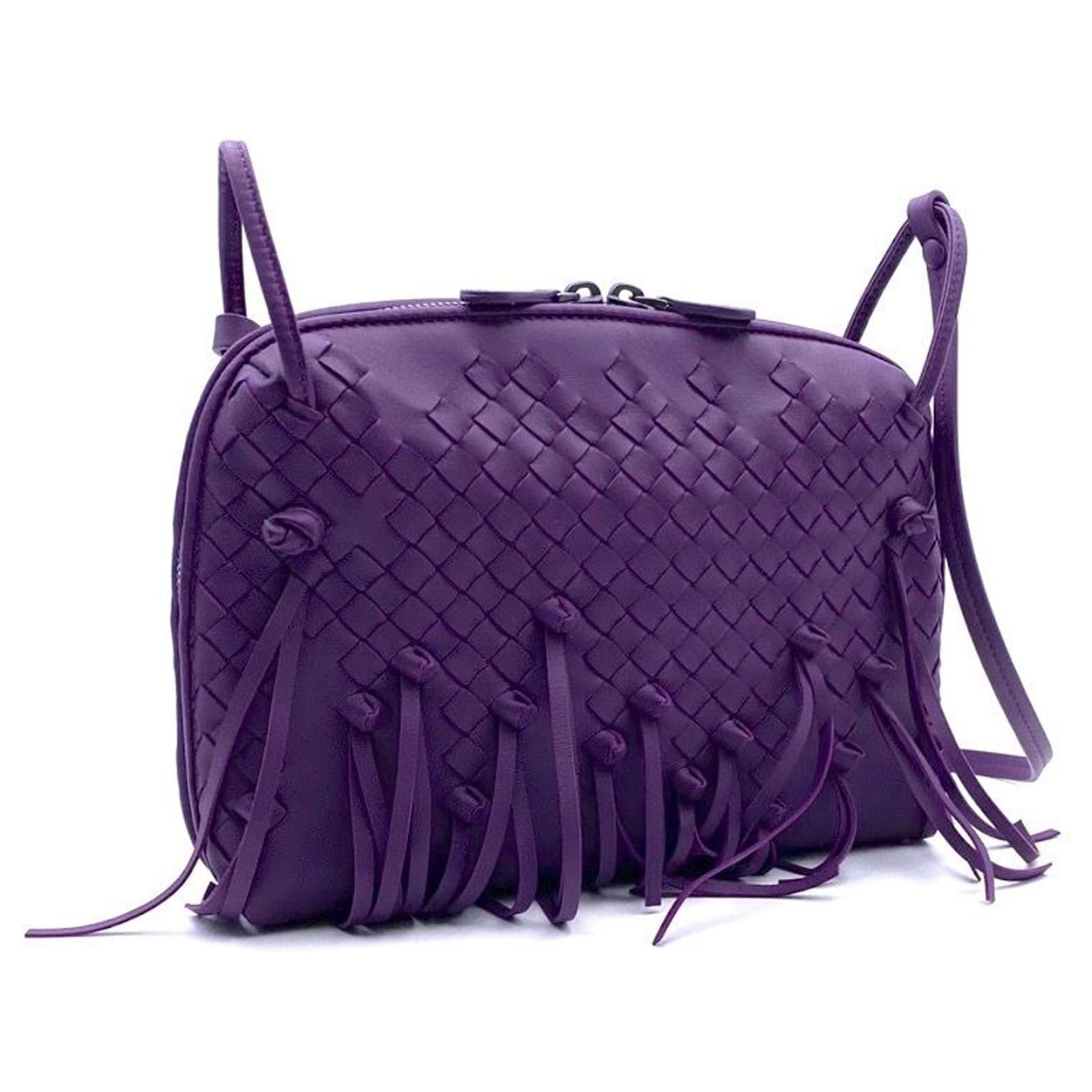 Bottega Veneta Purple Woven Leather Crossbody Bag handbag – AvaMaria