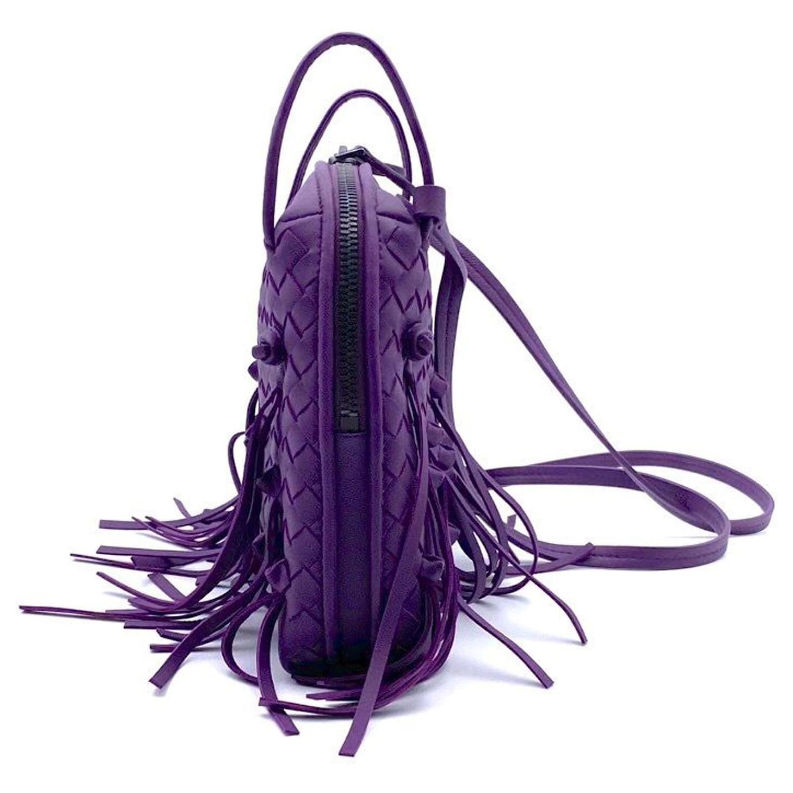 Bottega Veneta Purple Woven Leather Crossbody Bag handbag – AvaMaria