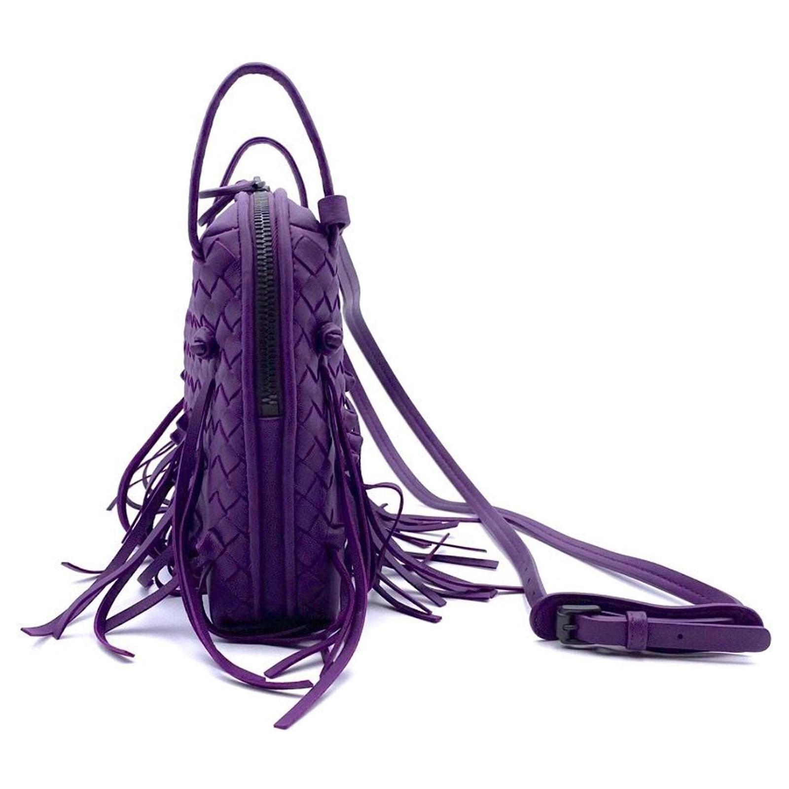 Bottega Veneta Purple Woven Leather Crossbody Bag handbag – AvaMaria