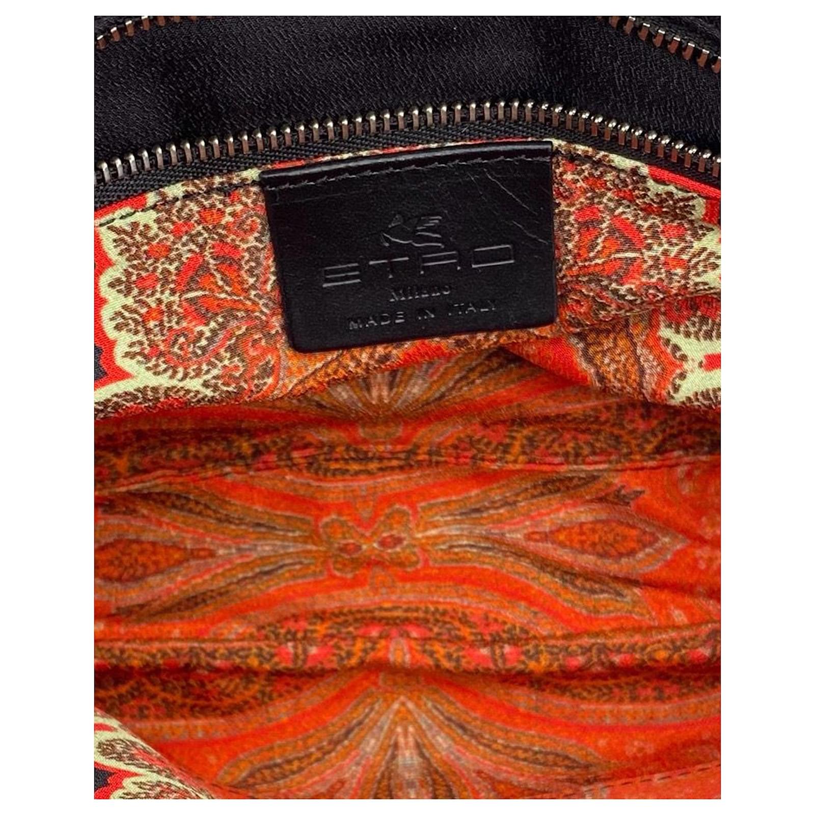 Etro Patterned Shoulder Bag in Black