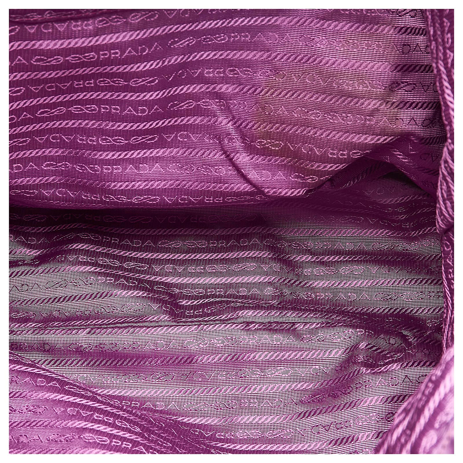 Prada Purple Tessuto Tote Bag Black Leather Pony-style calfskin Nylon Cloth  ref.292444 - Joli Closet