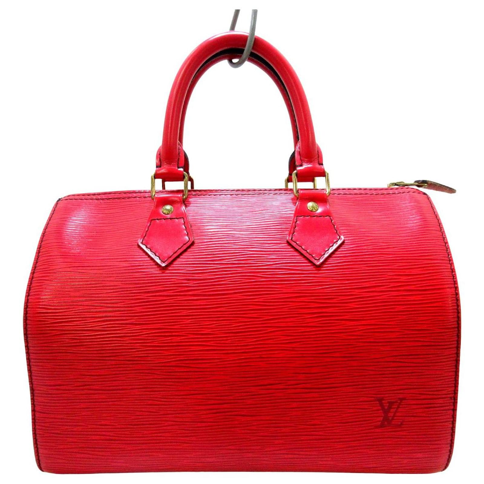 Louis Vuitton Speedy 25 Red Leather Ref 399712 Joli Closet