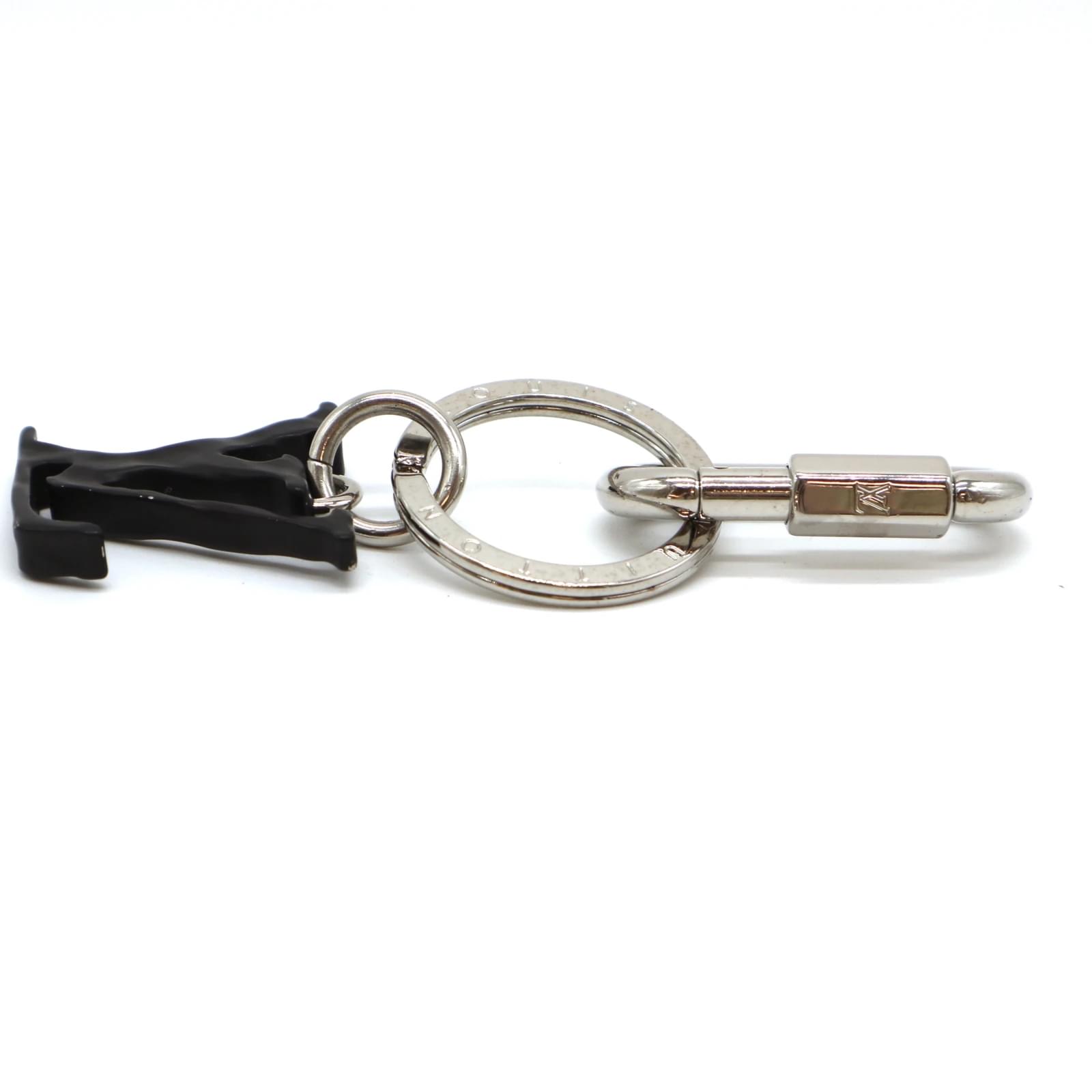 Louis Vuitton Silver Black Virgil Logo Key Ring Chain Charm Metal  ref.544719 - Joli Closet