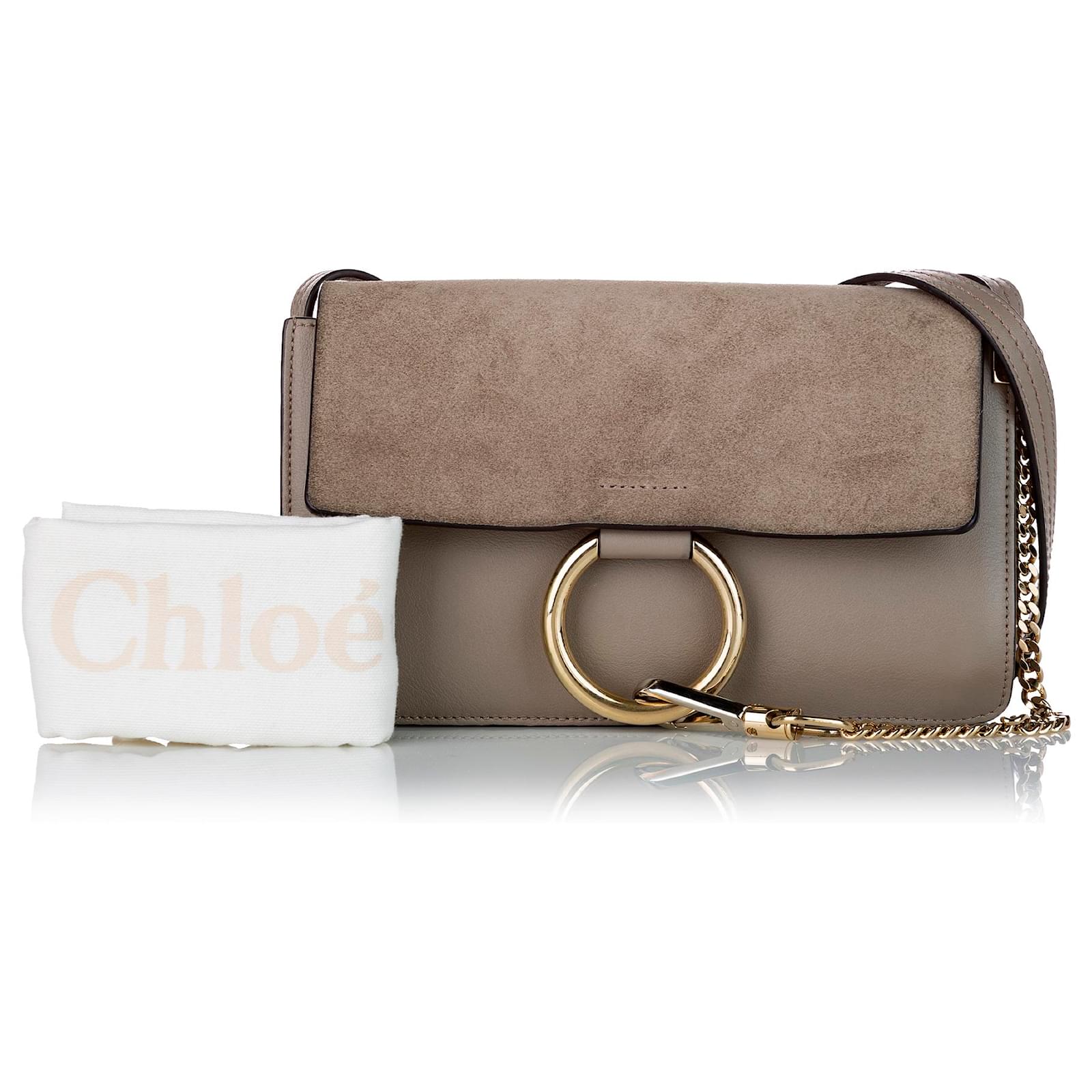 Chloé Chloe Gray Faye Leather Crossbody Bag Grey Suede Ponystyle