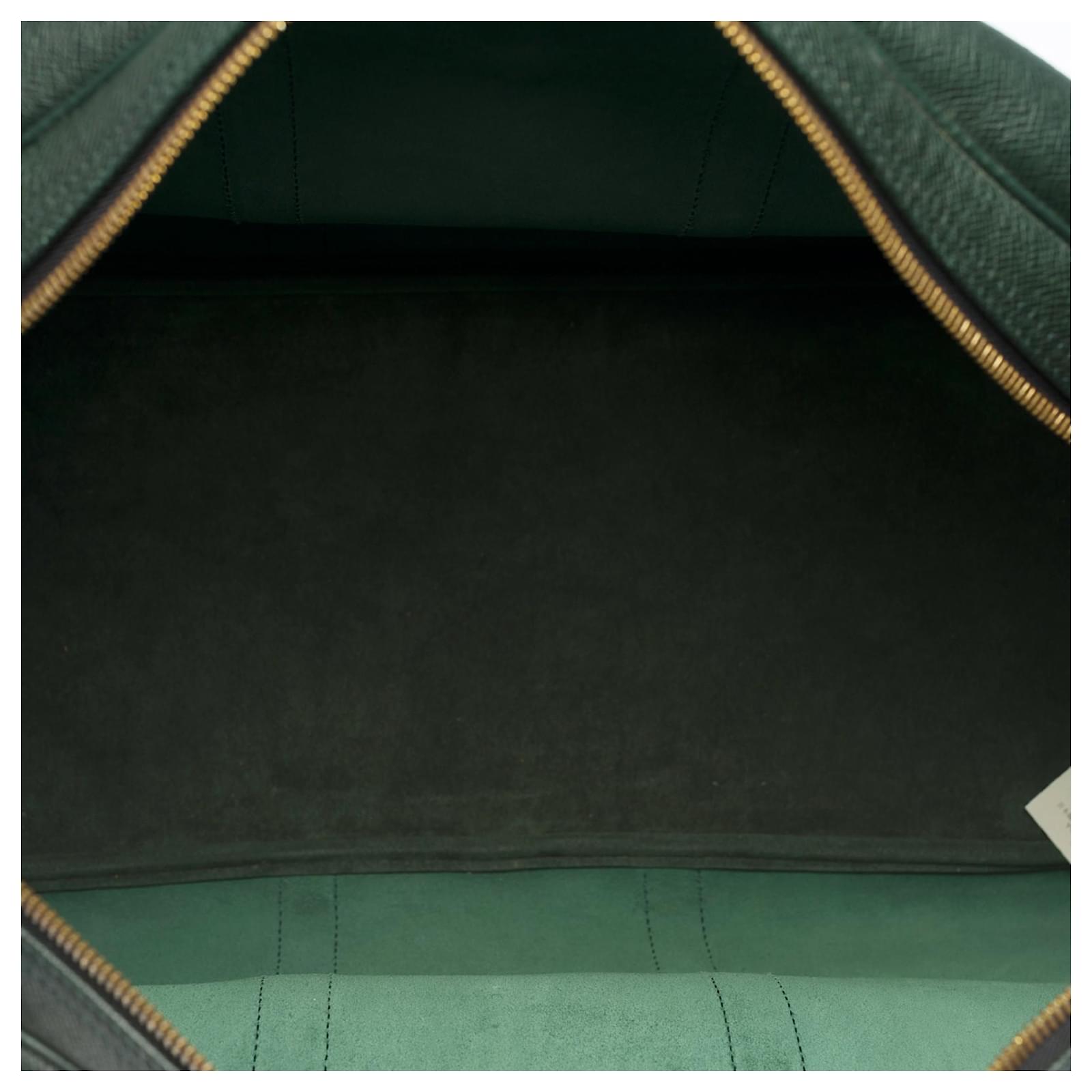 Sac Avrilgau Barry - Velours Et Cuir Veau, Vert, Taille Moyen, Avec Pochette De Protection
