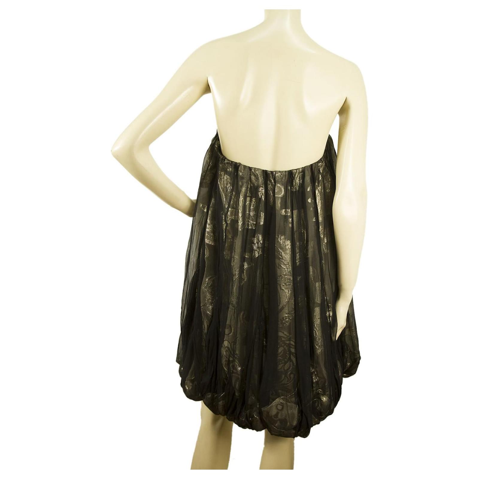 Stella Mc Cartney Stella McCartney Jupe ou robe bustier m?�tallis?�e argent fonc?� ?� ourlet boule 