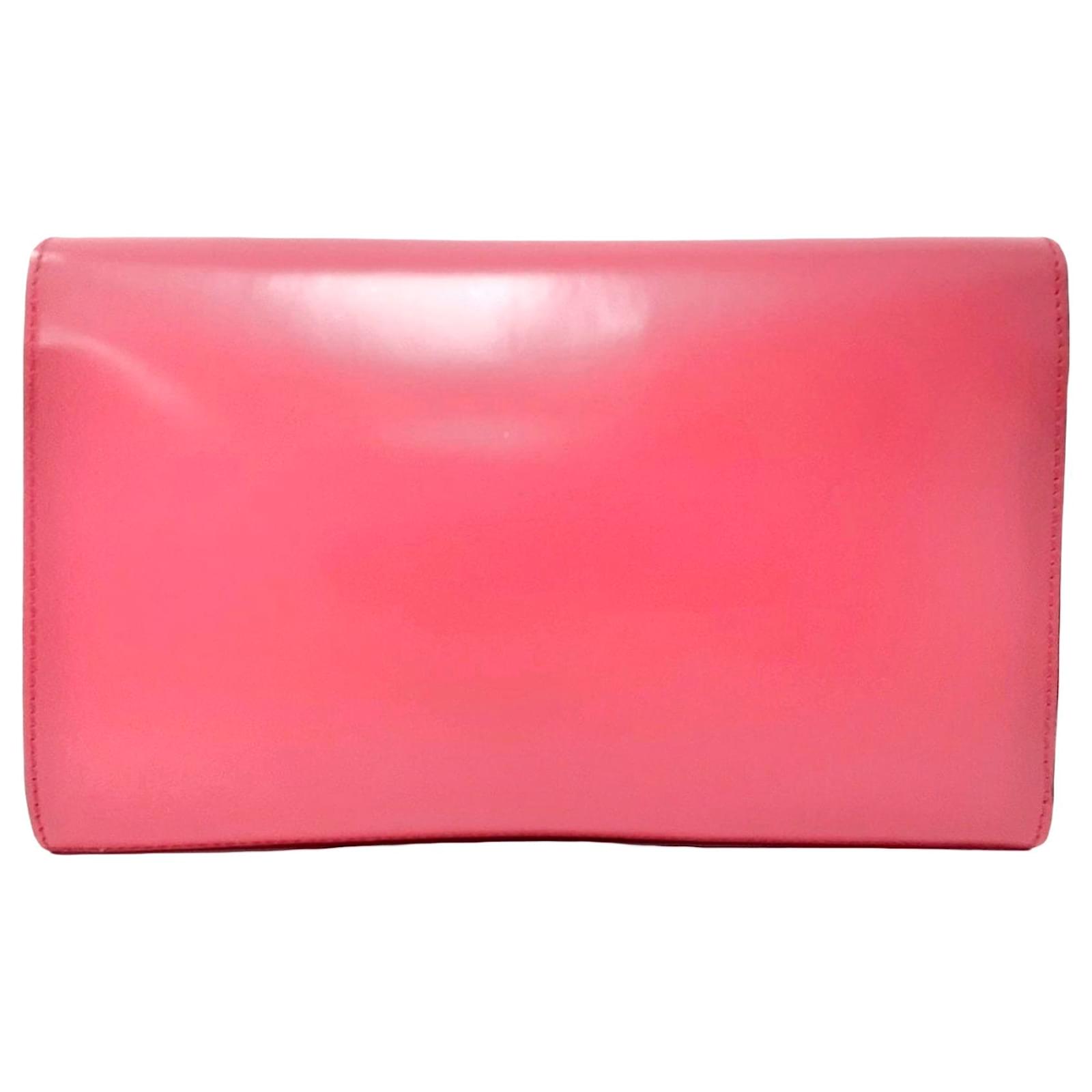 Jimmy Choo Pink Alara Leather Clutch Bag Golden Pony-style