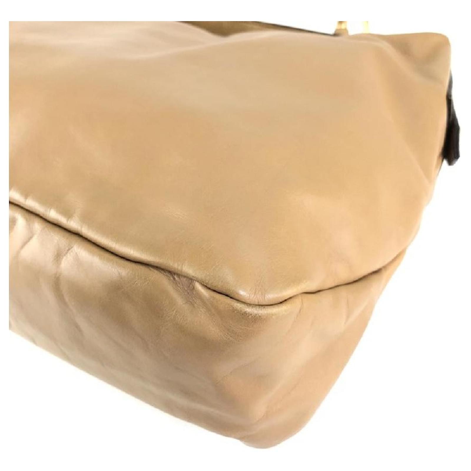 Used] GUCCI Gucci Horsebit Leather Handbag Brown vintage Vintage Old Beige  ref.401583 - Joli Closet