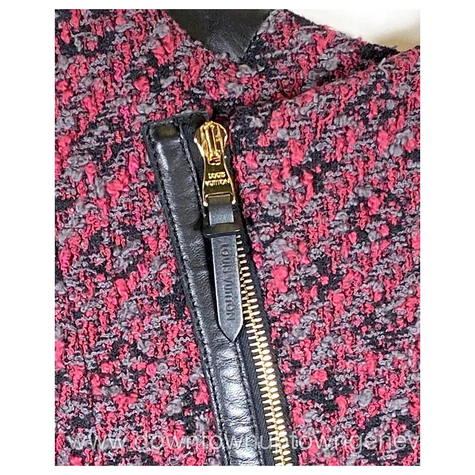 Louis Vuitton jacket in burgundy and grey wool tweed Red Dark red Cotton  ref.401694 - Joli Closet