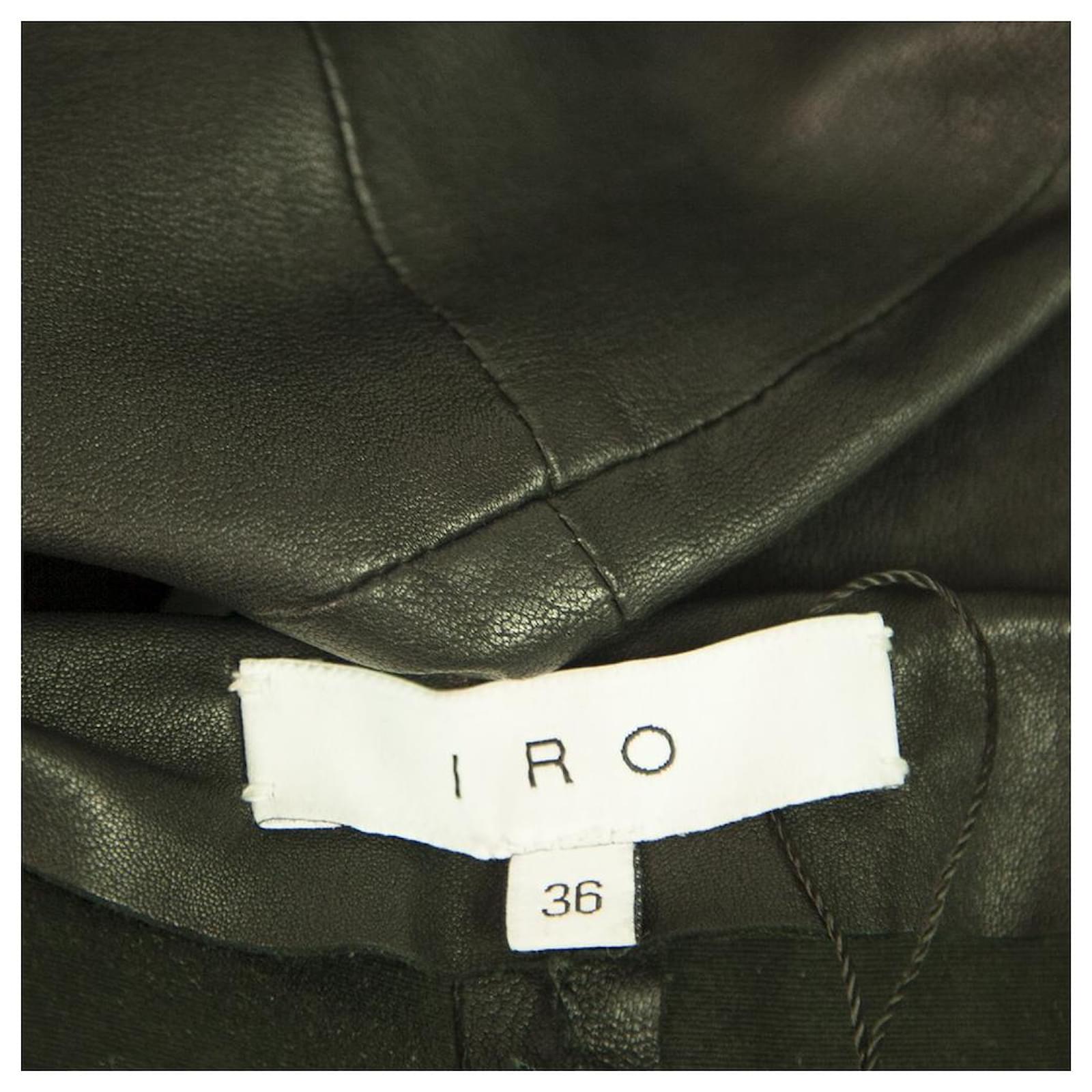 Pantaloni skinny in pelle di agnello cardash IRO con leggings con volant  laterali taglia pantaloni 36 Nero ref.402376 - Joli Closet