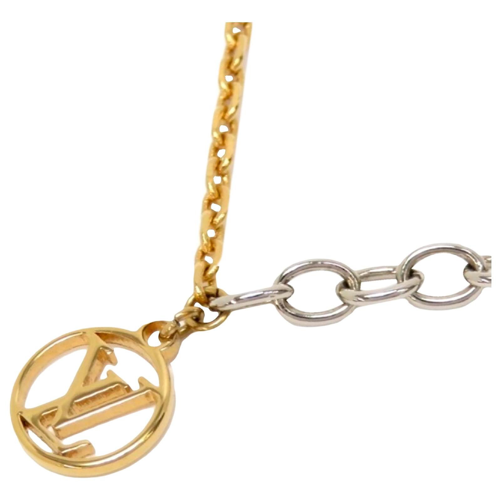 Louis Vuitton Necklace Mania Gold Silver Chain Pendant Ladies